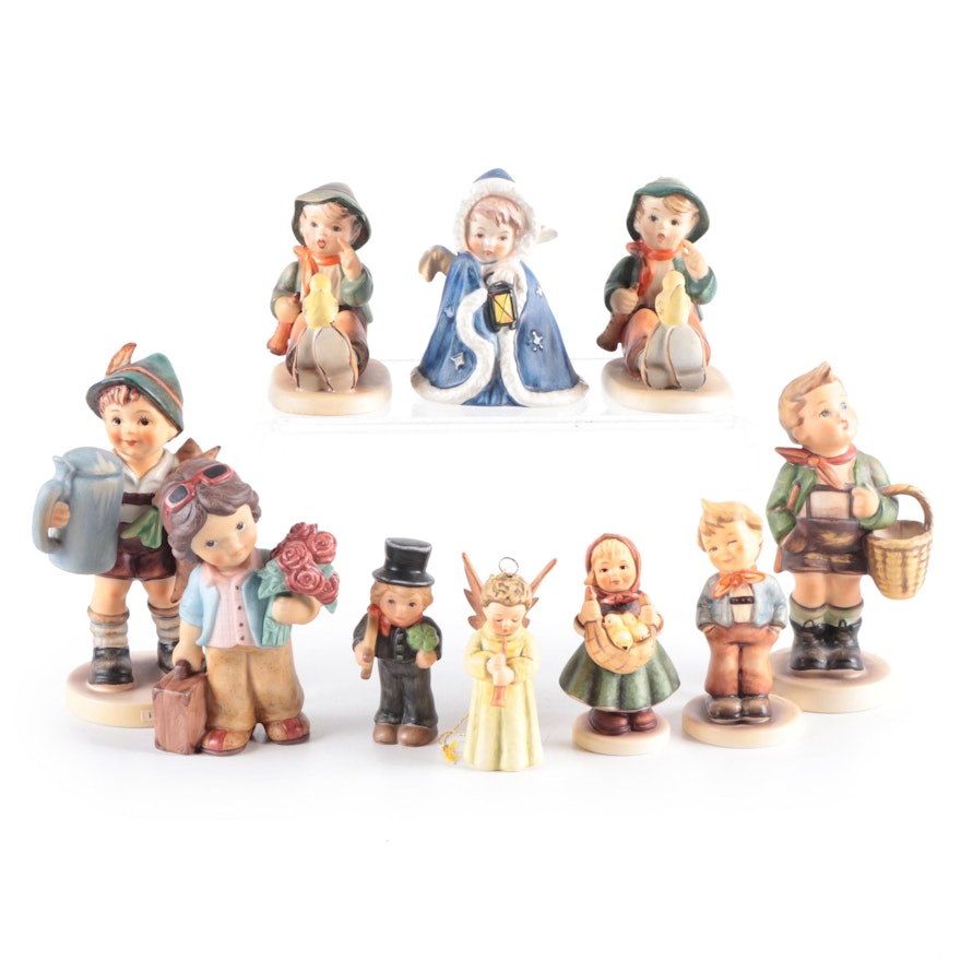 Goebel "For Father" with Other Porcelain Hummel and Goebel Figurines