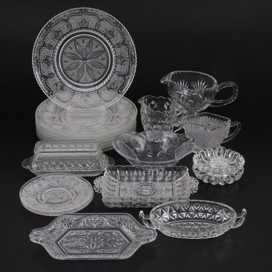Pressed Glass Tableware and Table Accessories