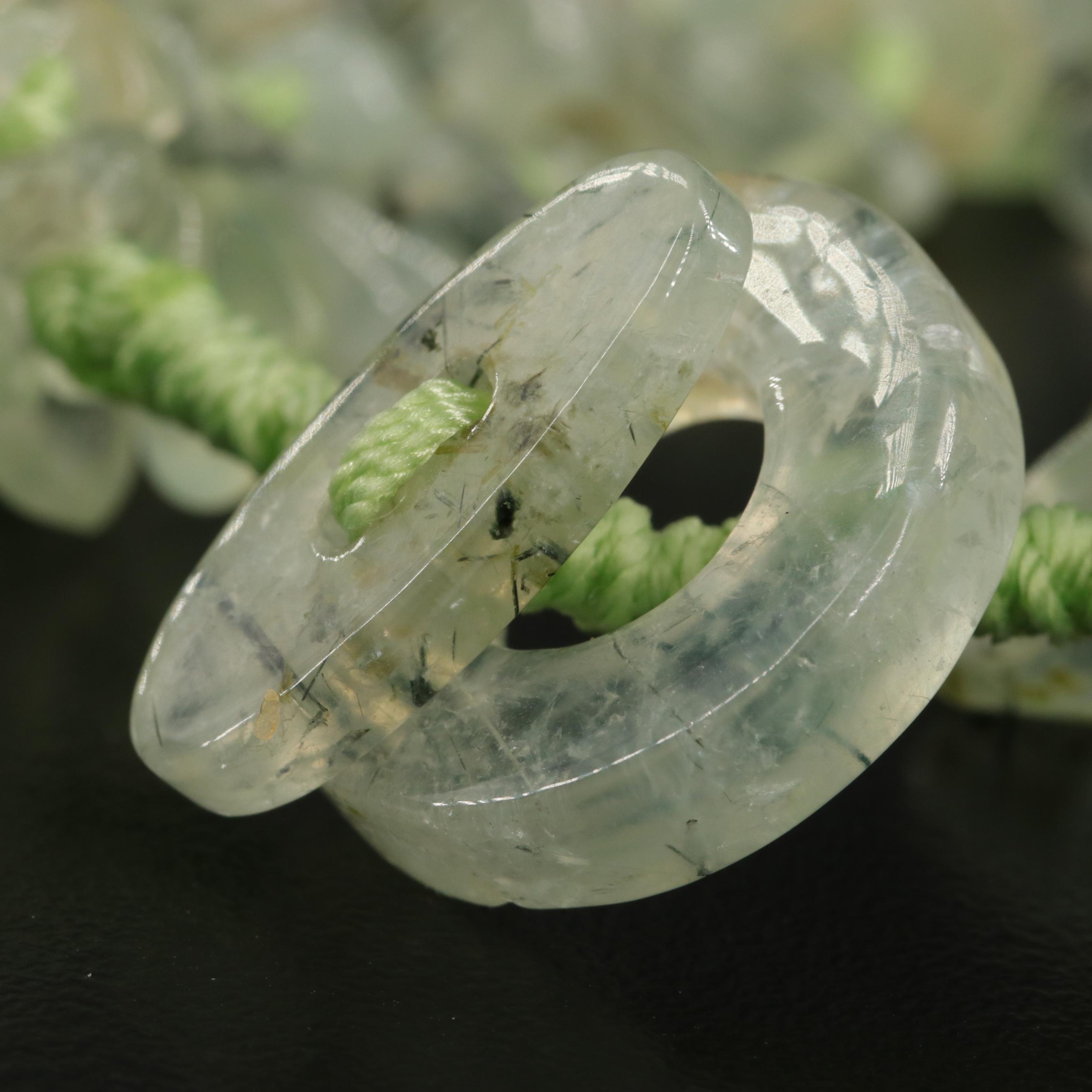 Prehnite and Pearl Multi-Strand Necklaces