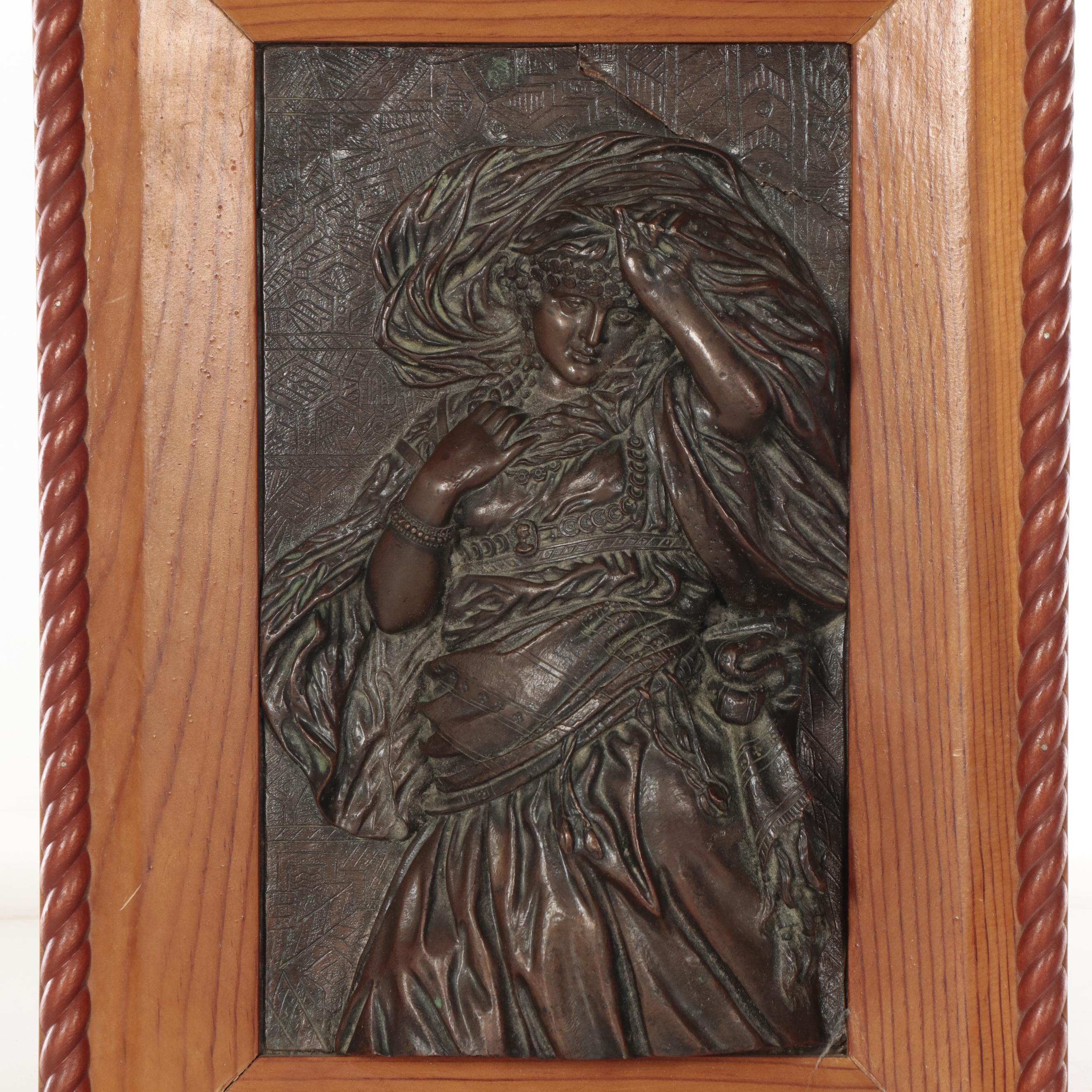 B. Forni Cast Bronze Relief Sculpture of Figure, 1882