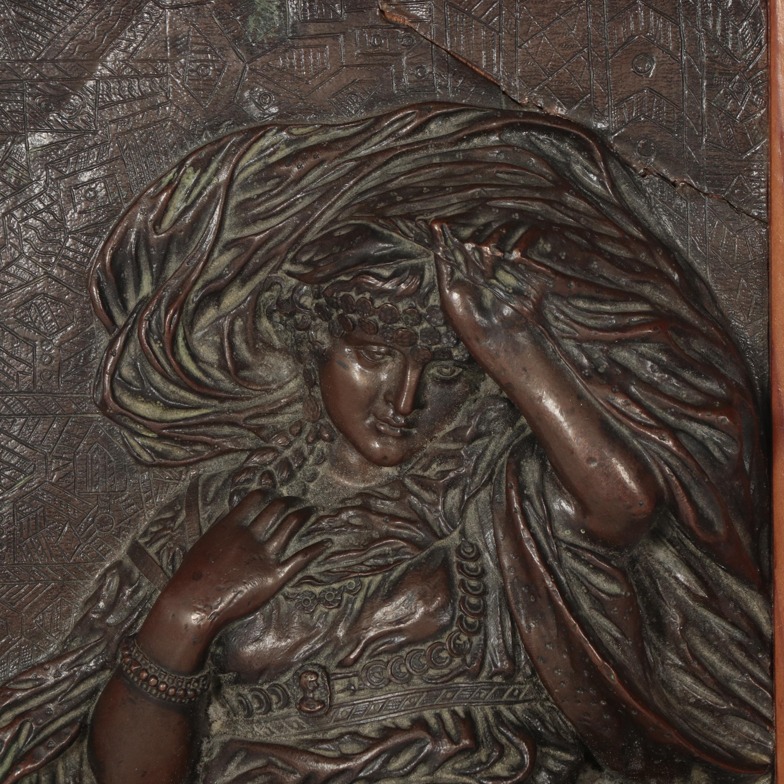 B. Forni Cast Bronze Relief Sculpture of Figure, 1882