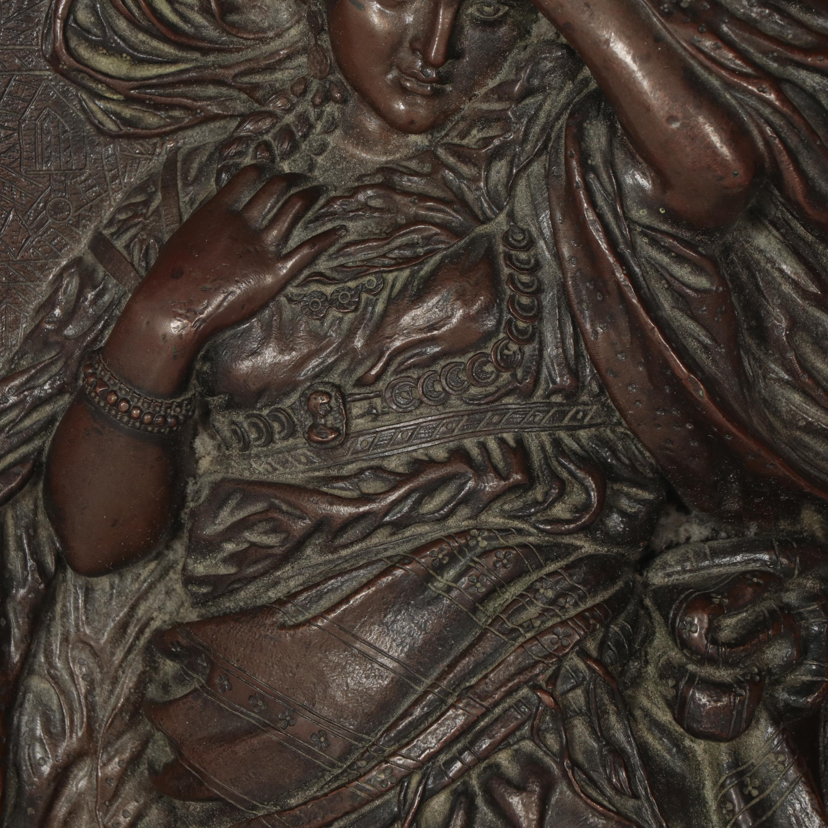 B. Forni Cast Bronze Relief Sculpture of Figure, 1882