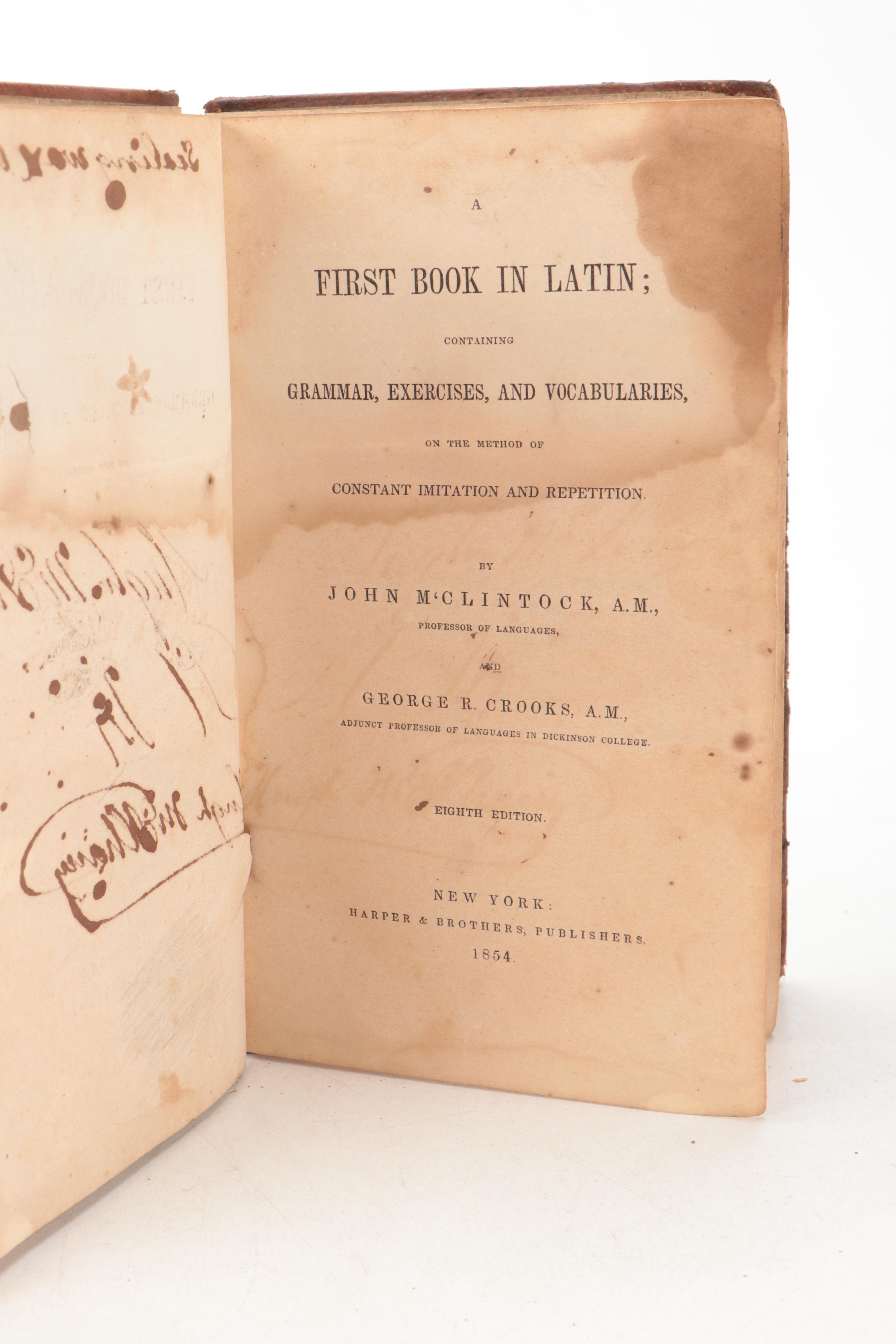 "Dictionary of the English Language" Vol. I with "A First Book in Latin"
