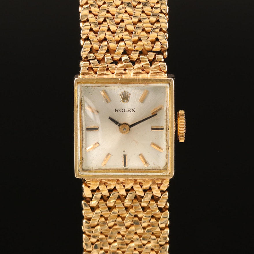 Rolex 14K Gold Stem Wind Wristwatch