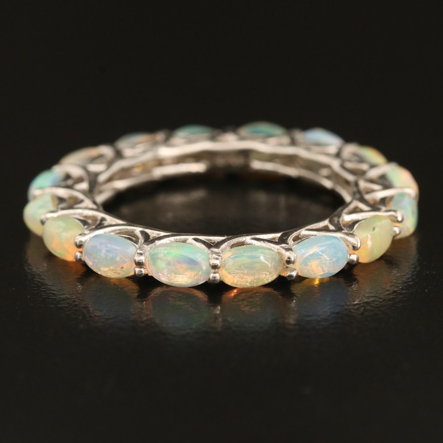 Sterling Silver Opal Eternity Band