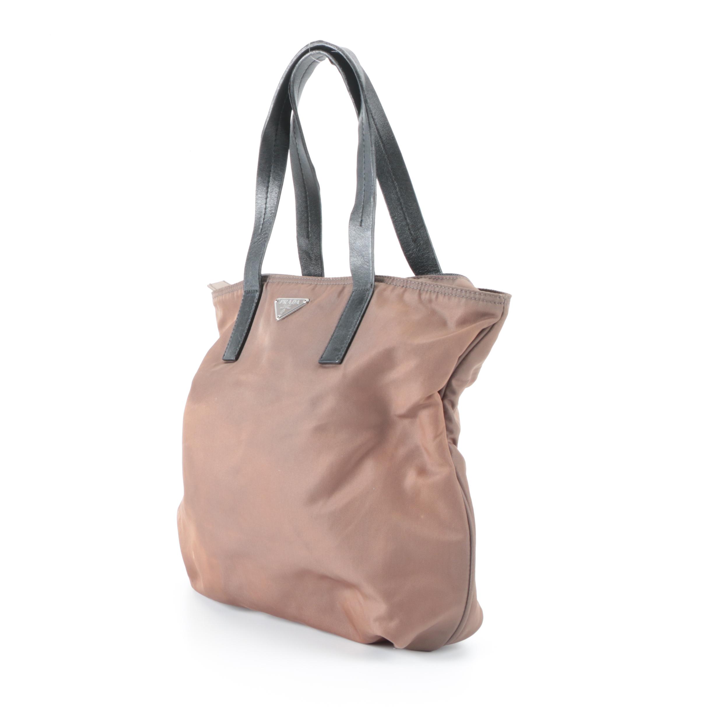 Prada Small Tote Bag in Tessuto Nylon and Leather