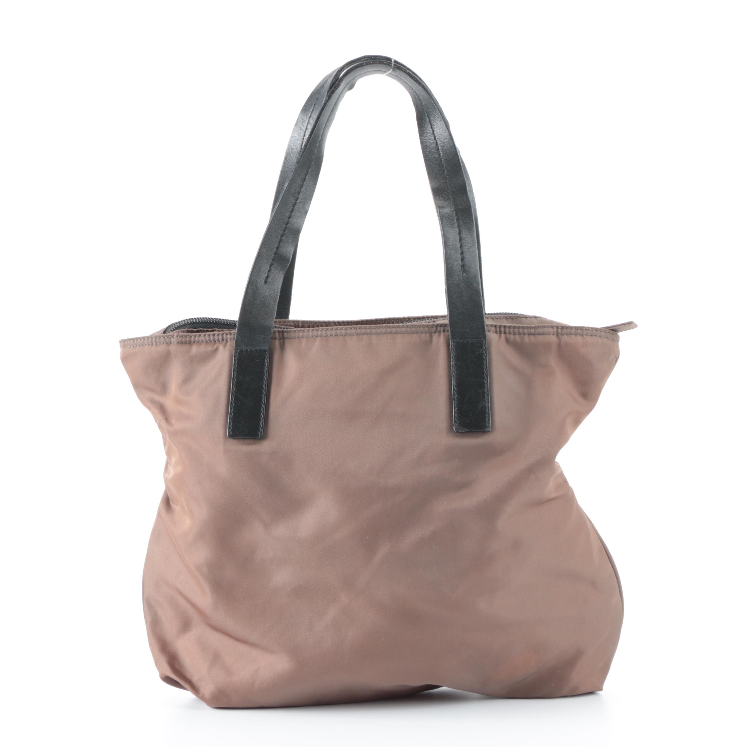 Prada Small Tote Bag in Tessuto Nylon and Leather