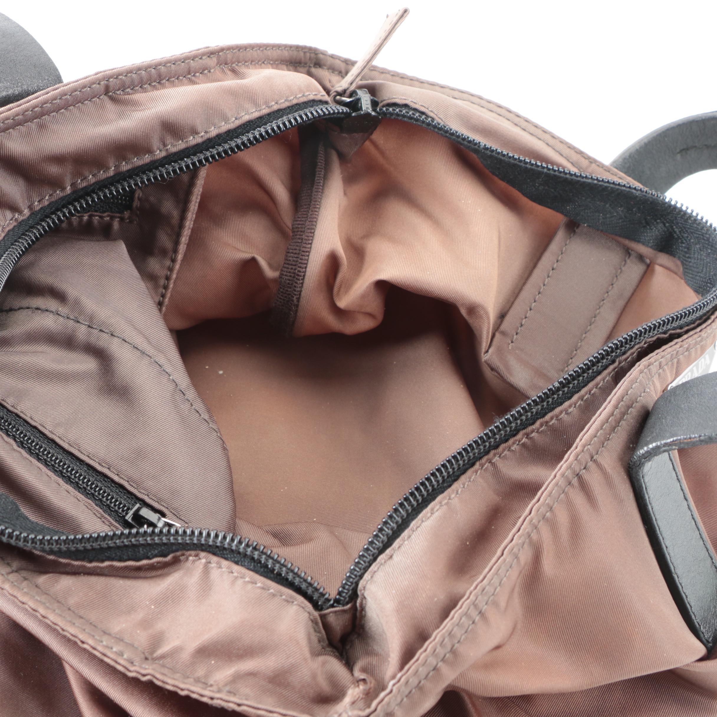 Prada Small Tote Bag in Tessuto Nylon and Leather