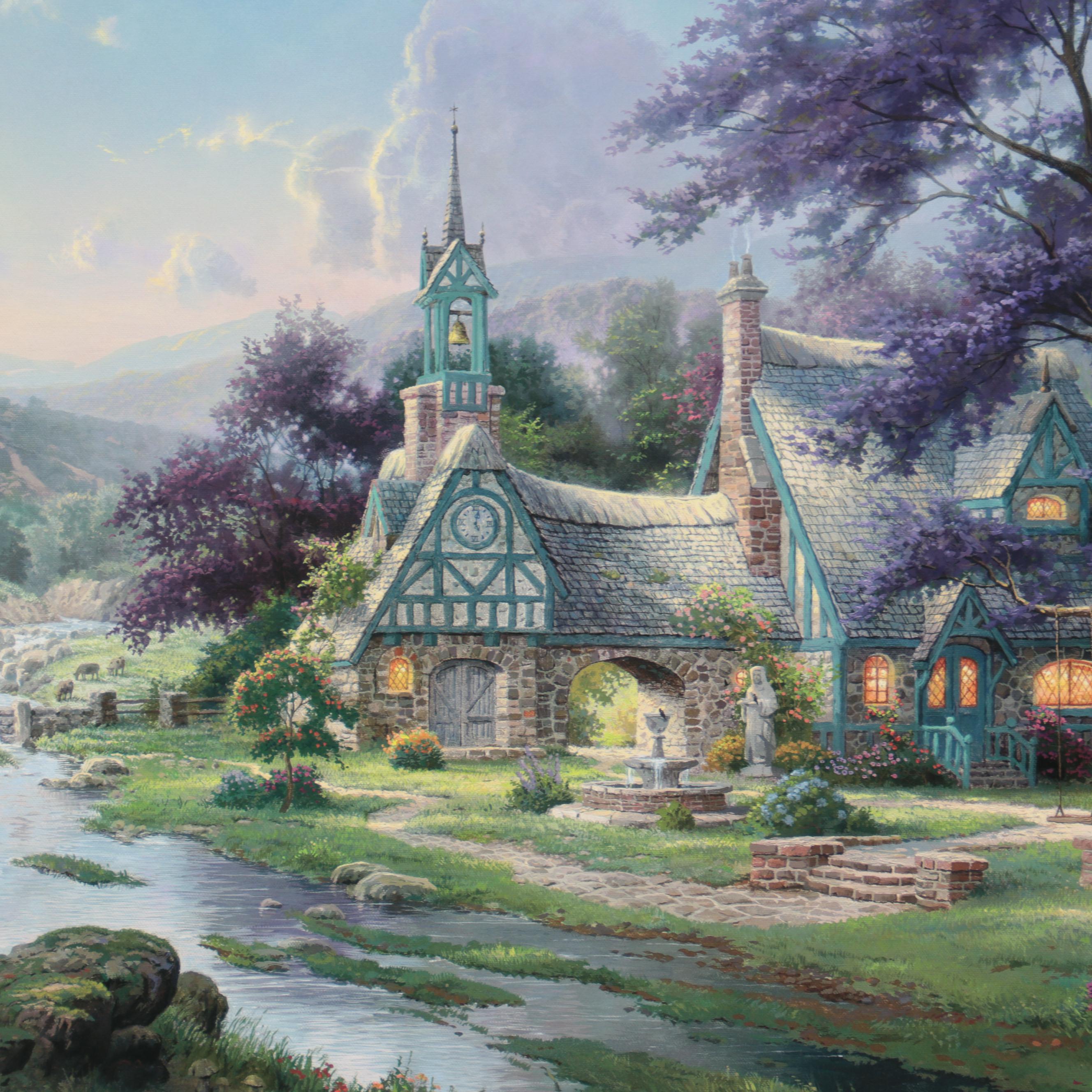 Thomas Kinkade Offset Lithographs of Lighthouse and Cottage
