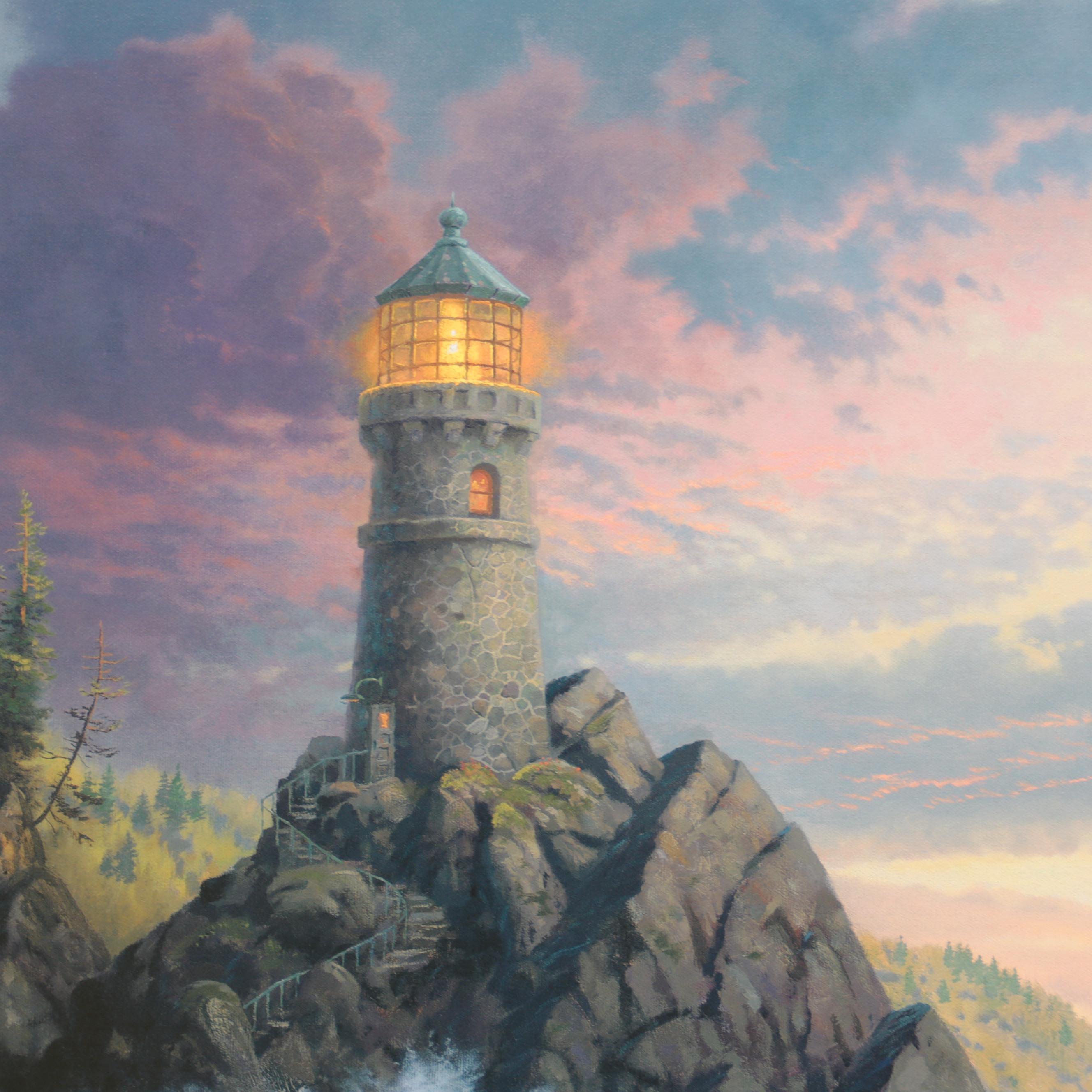 Thomas Kinkade Offset Lithographs of Lighthouse and Cottage
