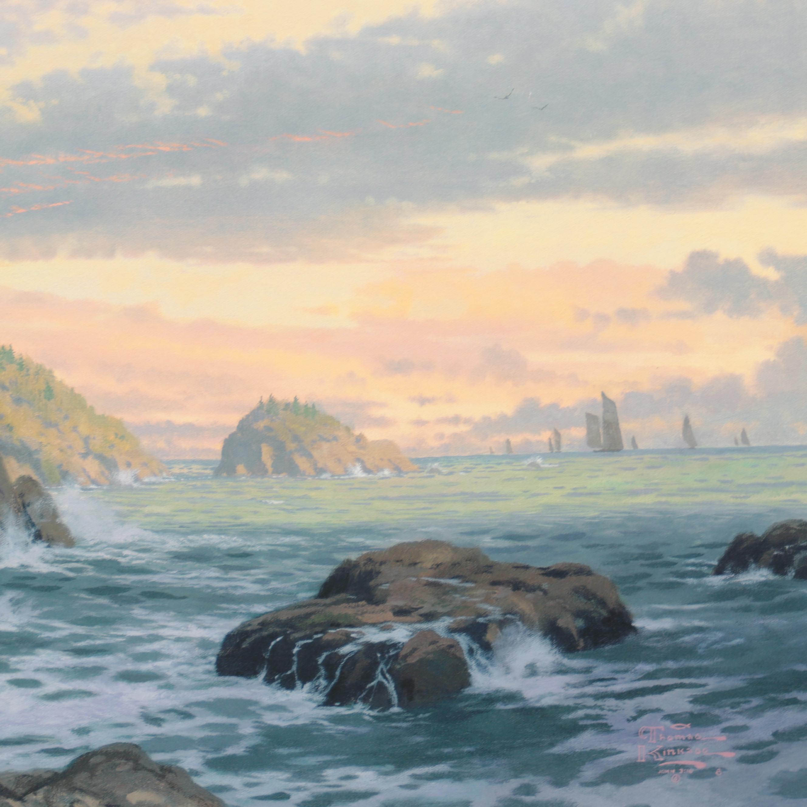 Thomas Kinkade Offset Lithographs of Lighthouse and Cottage