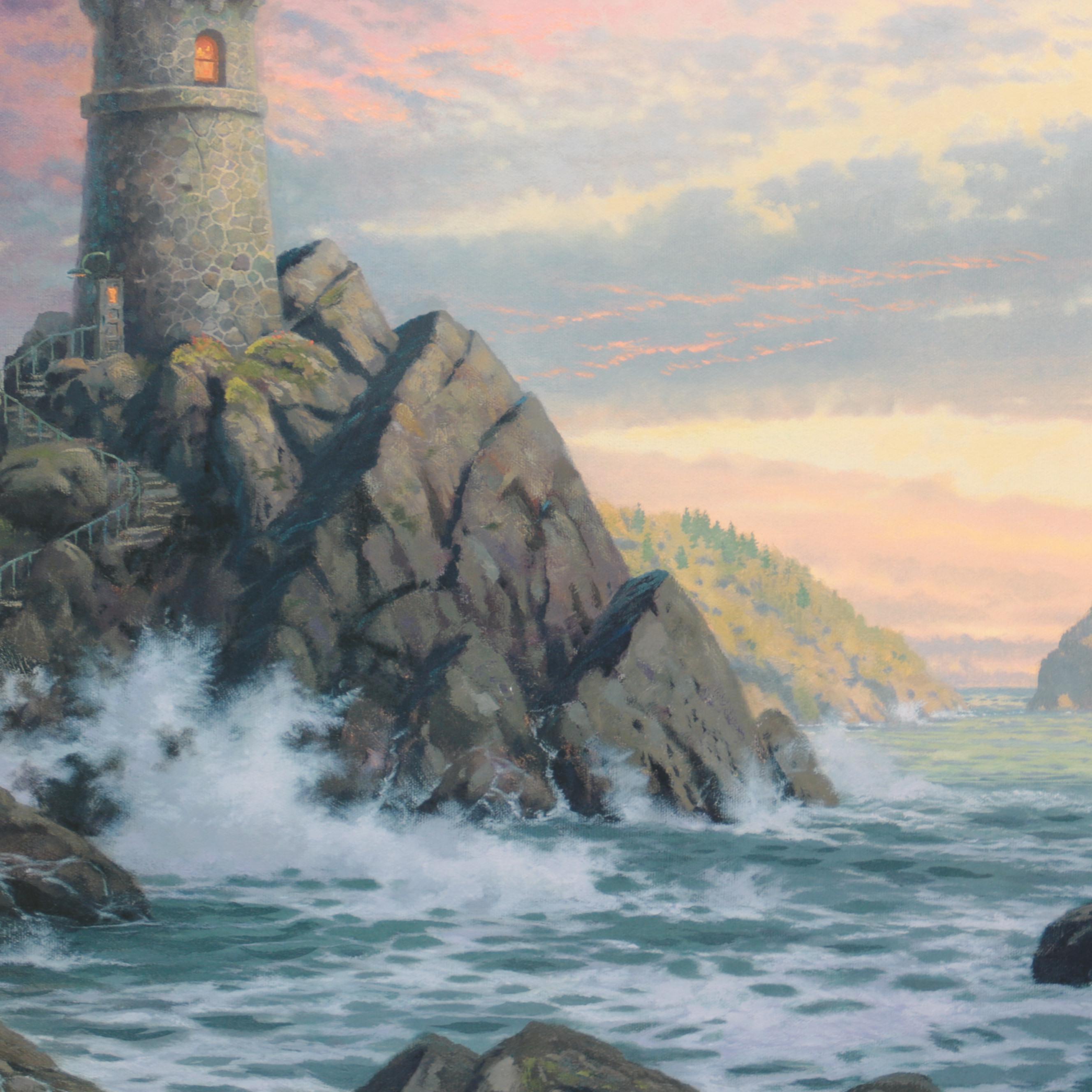 Thomas Kinkade Offset Lithographs of Lighthouse and Cottage