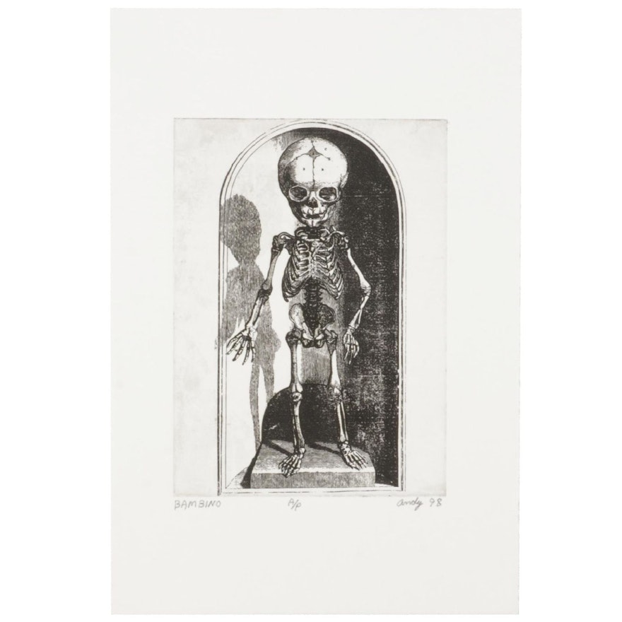 Andy Hudson Etching After Jan Steven Van Calcar "Bambino," 1998