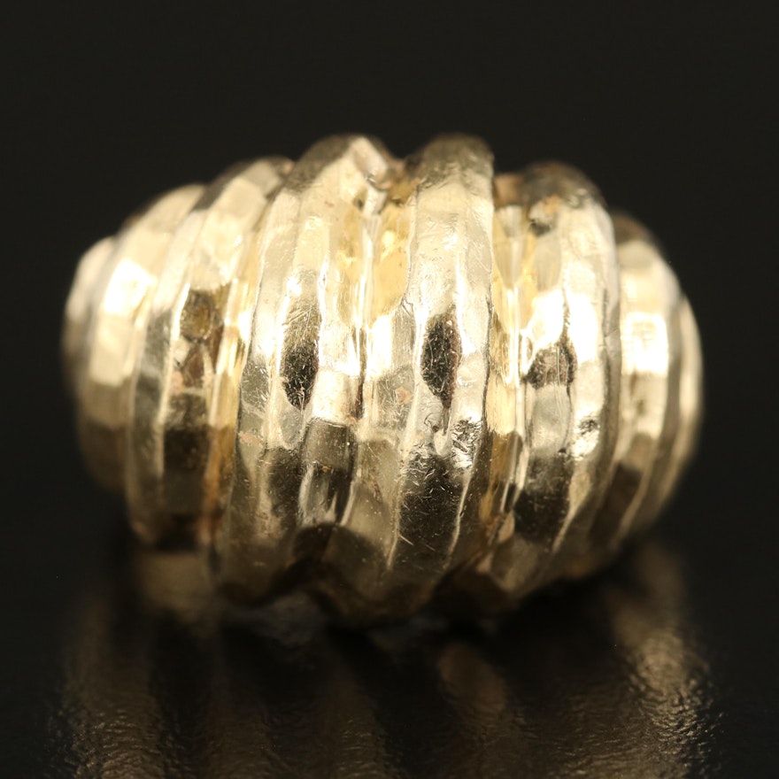 14K Textured Fluted Ring