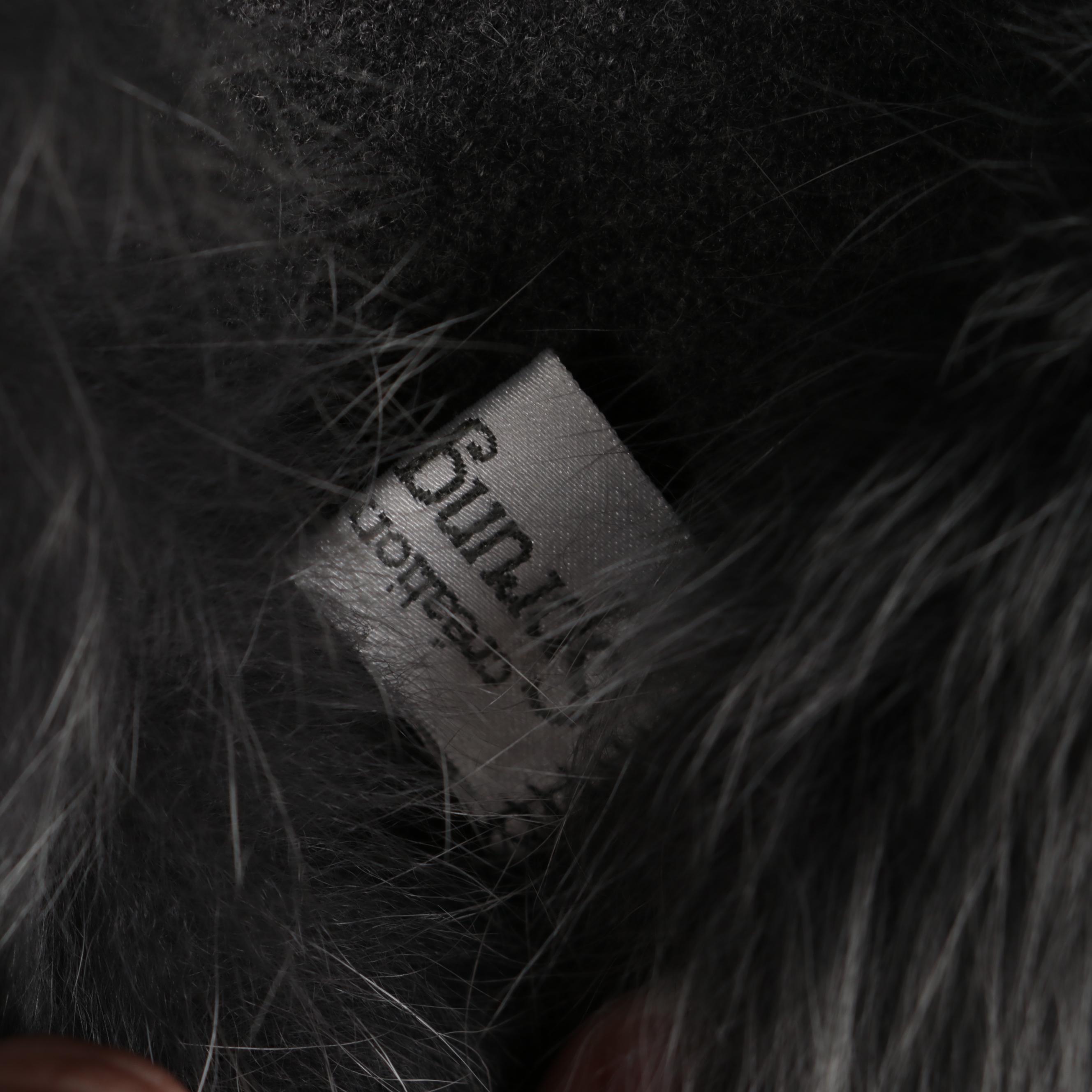 Création Sprung Frères Paris Angora and Wool Blend Cape Trimmed in Fox Fur