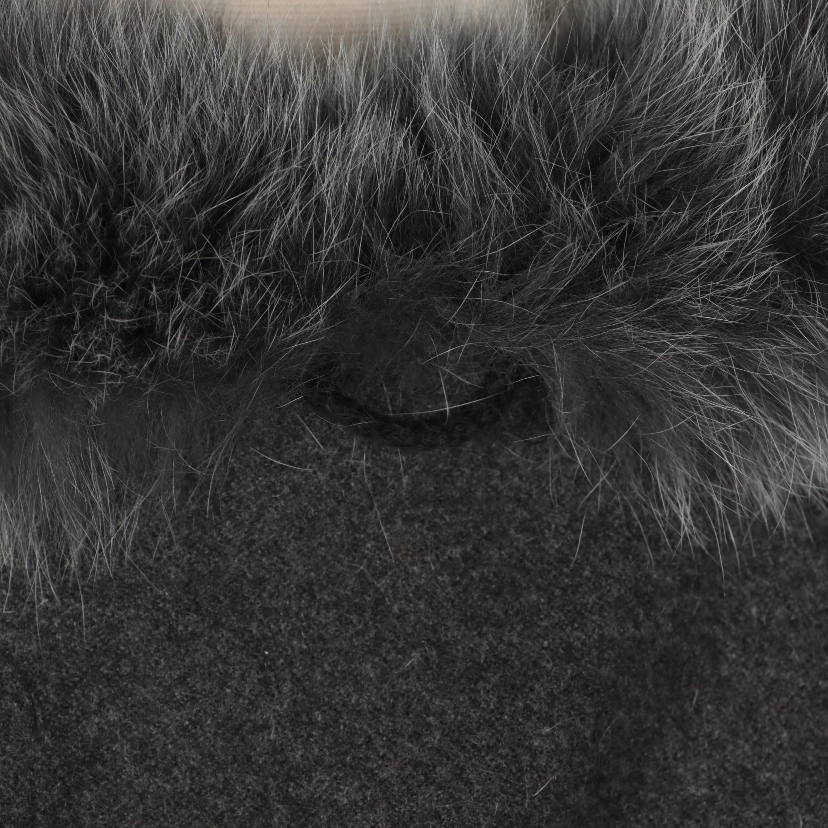 Création Sprung Frères Paris Angora and Wool Blend Cape Trimmed in Fox Fur