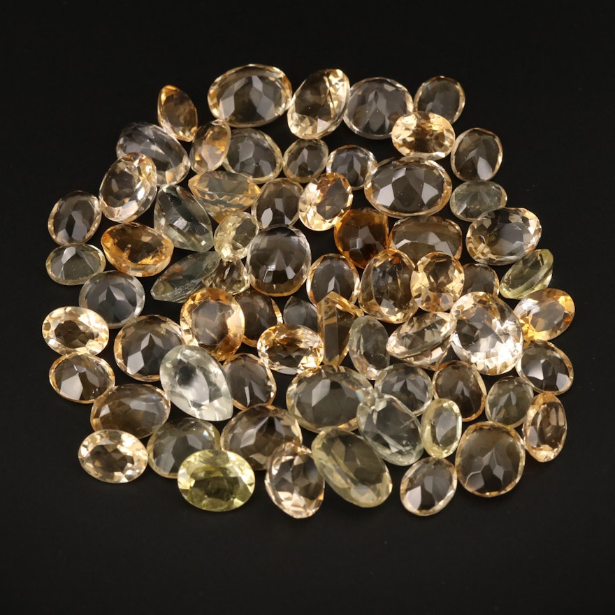 Loose 162.08 CTW Mixed Faceted Citrine and Prasiolite