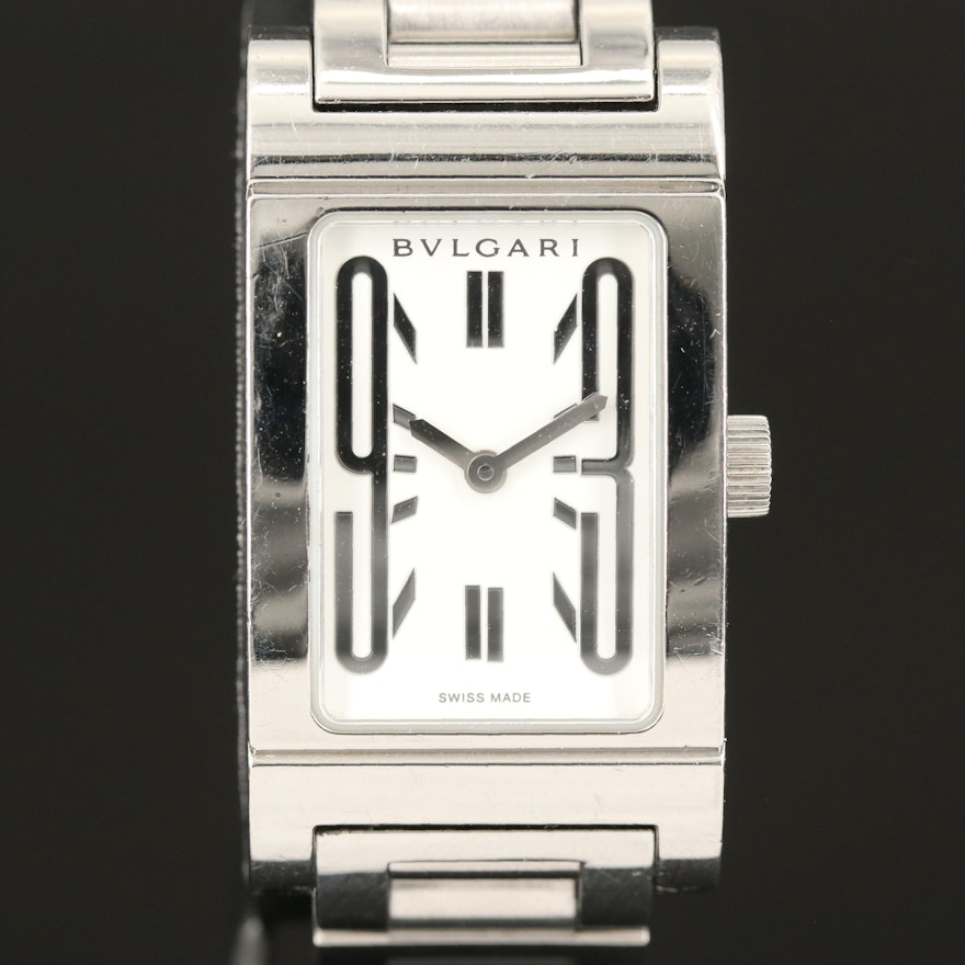 BVLGARI Rettangolo Stainless Steel Wristwatch