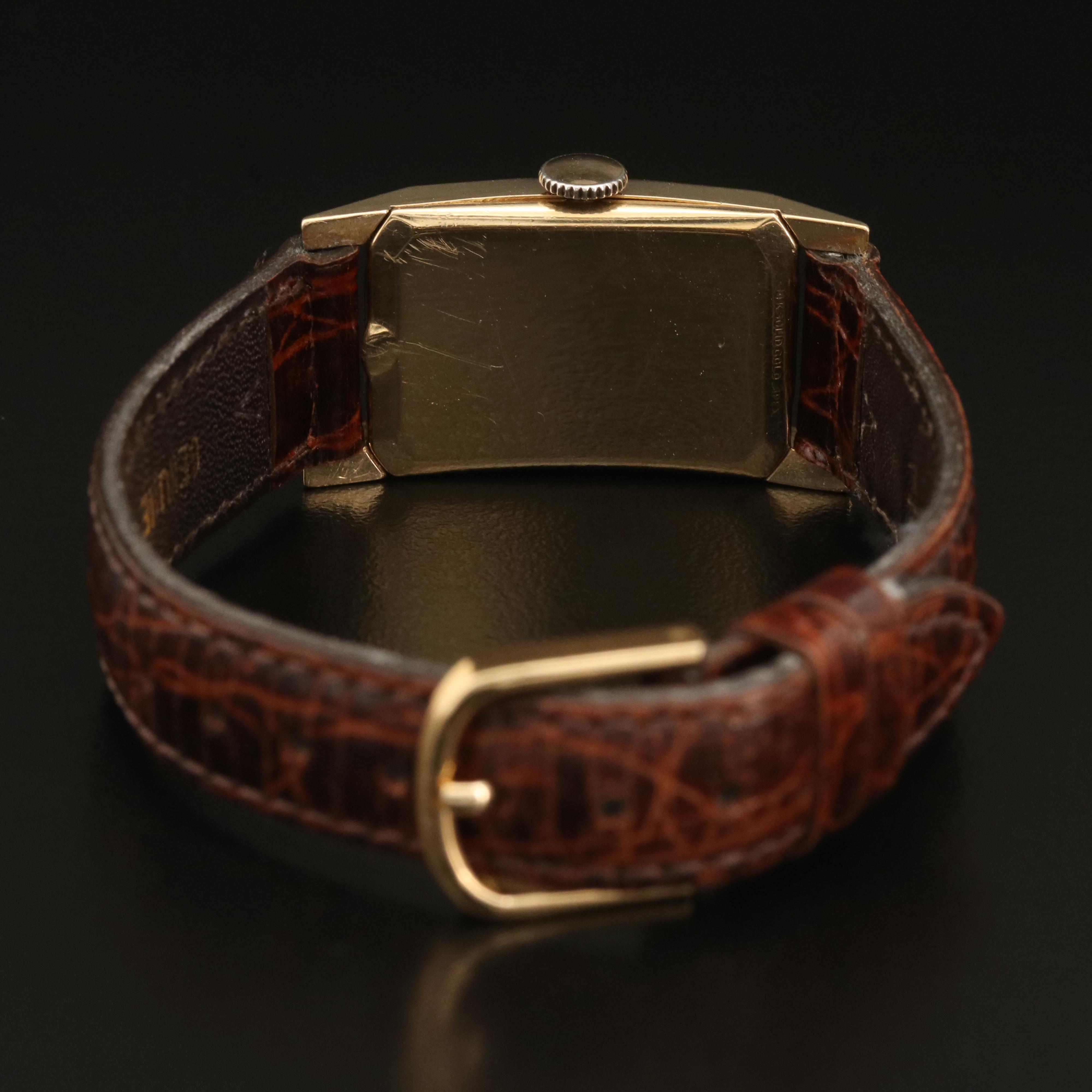 Vintage Waltham 14K Tank Style Watch