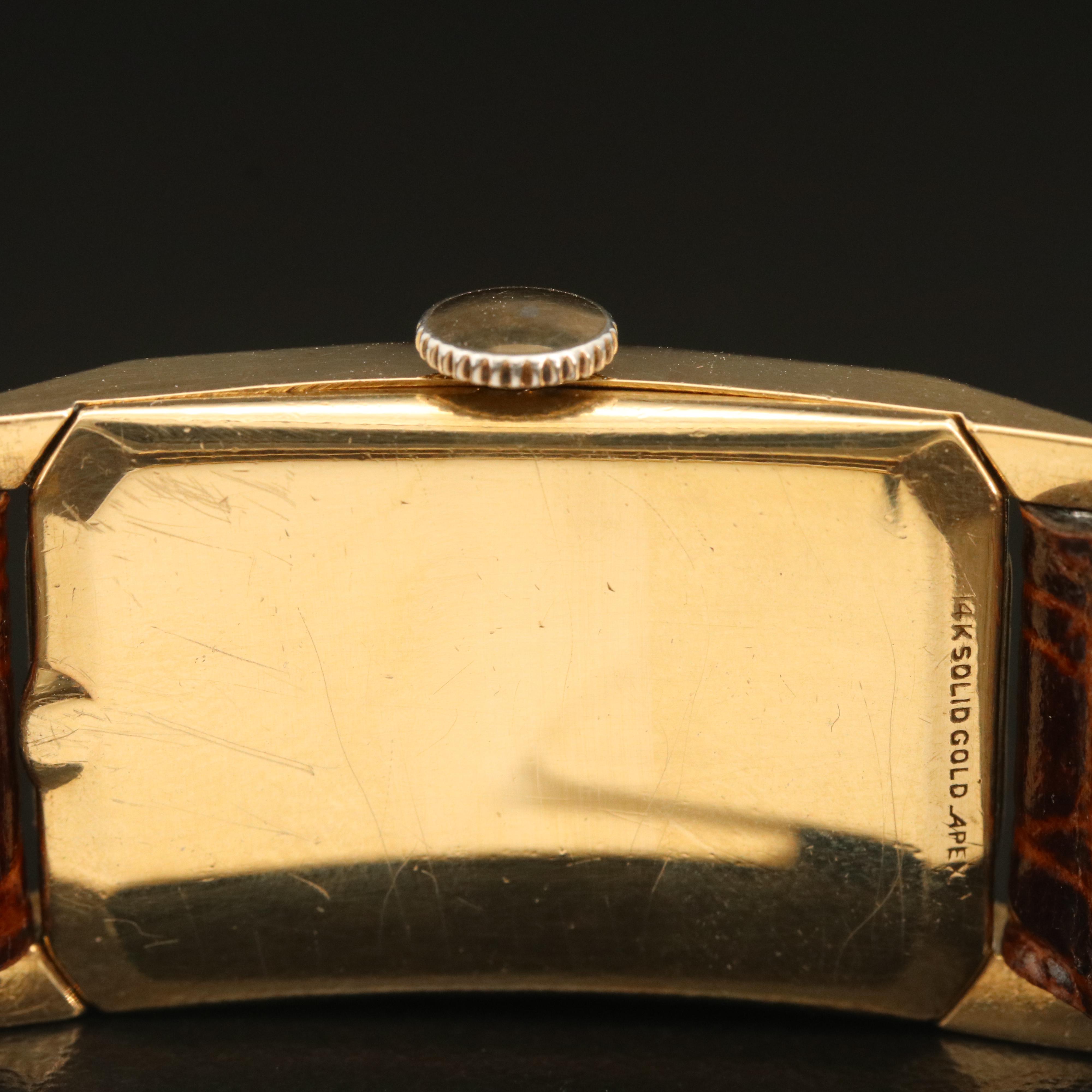 Vintage Waltham 14K Tank Style Watch