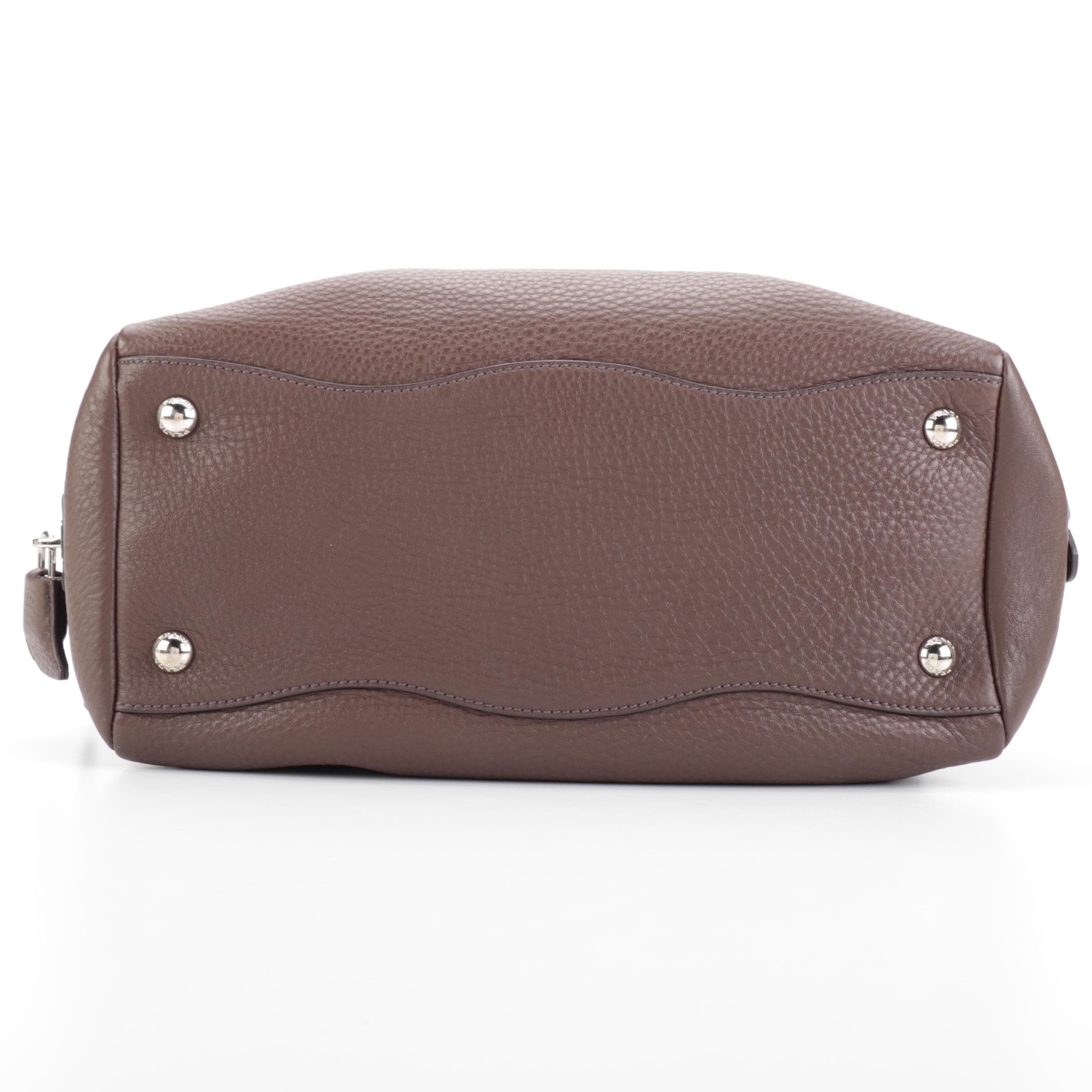 Prada Brown Vitello Daino Leather Bauletto Bag