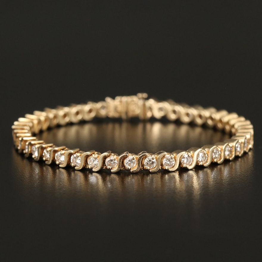 14K 3.40 CTW Diamond S Link Bracelet