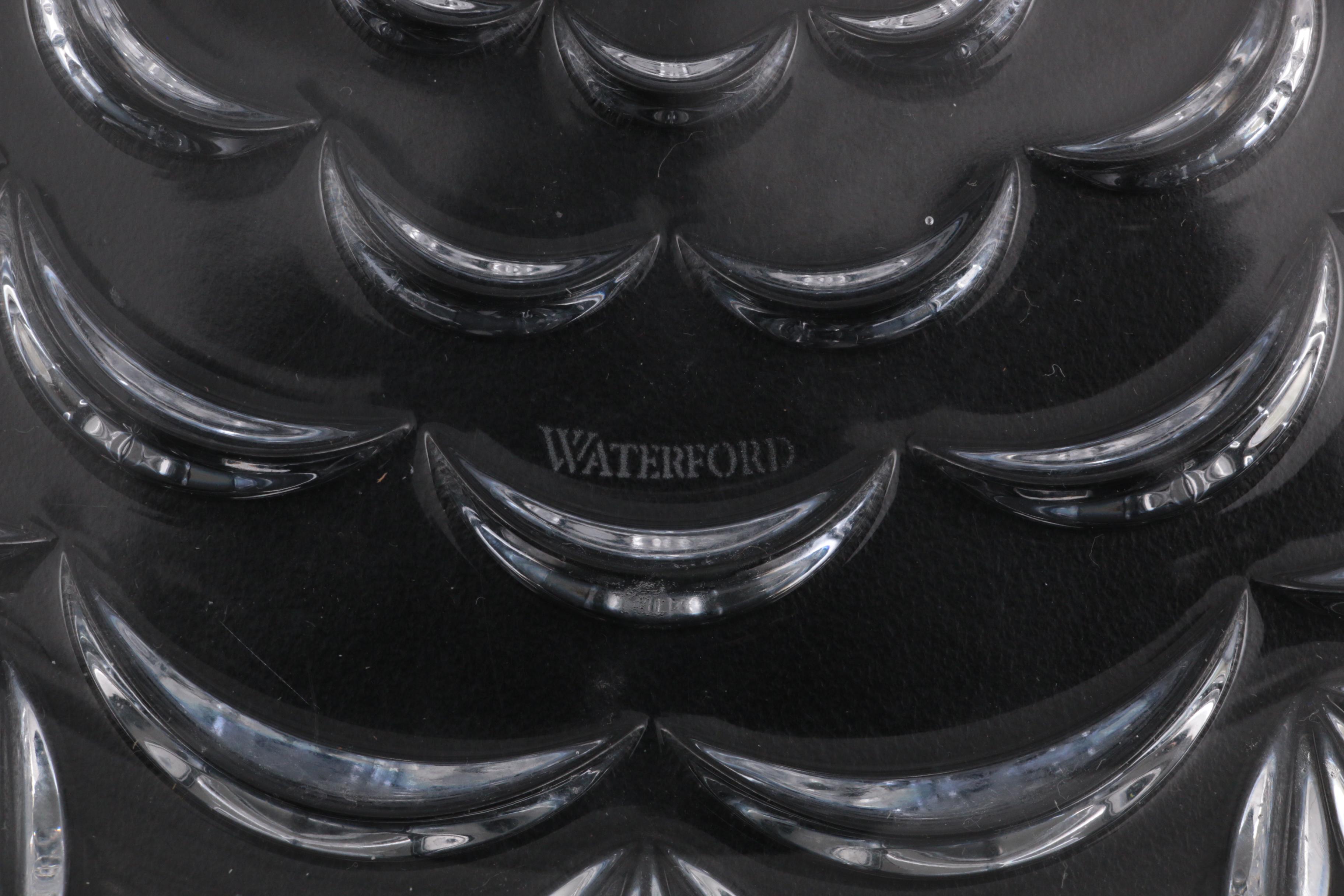 Tom Brennan for Waterford Crystal "Seahorse" Footed Bowl with Serving Tray