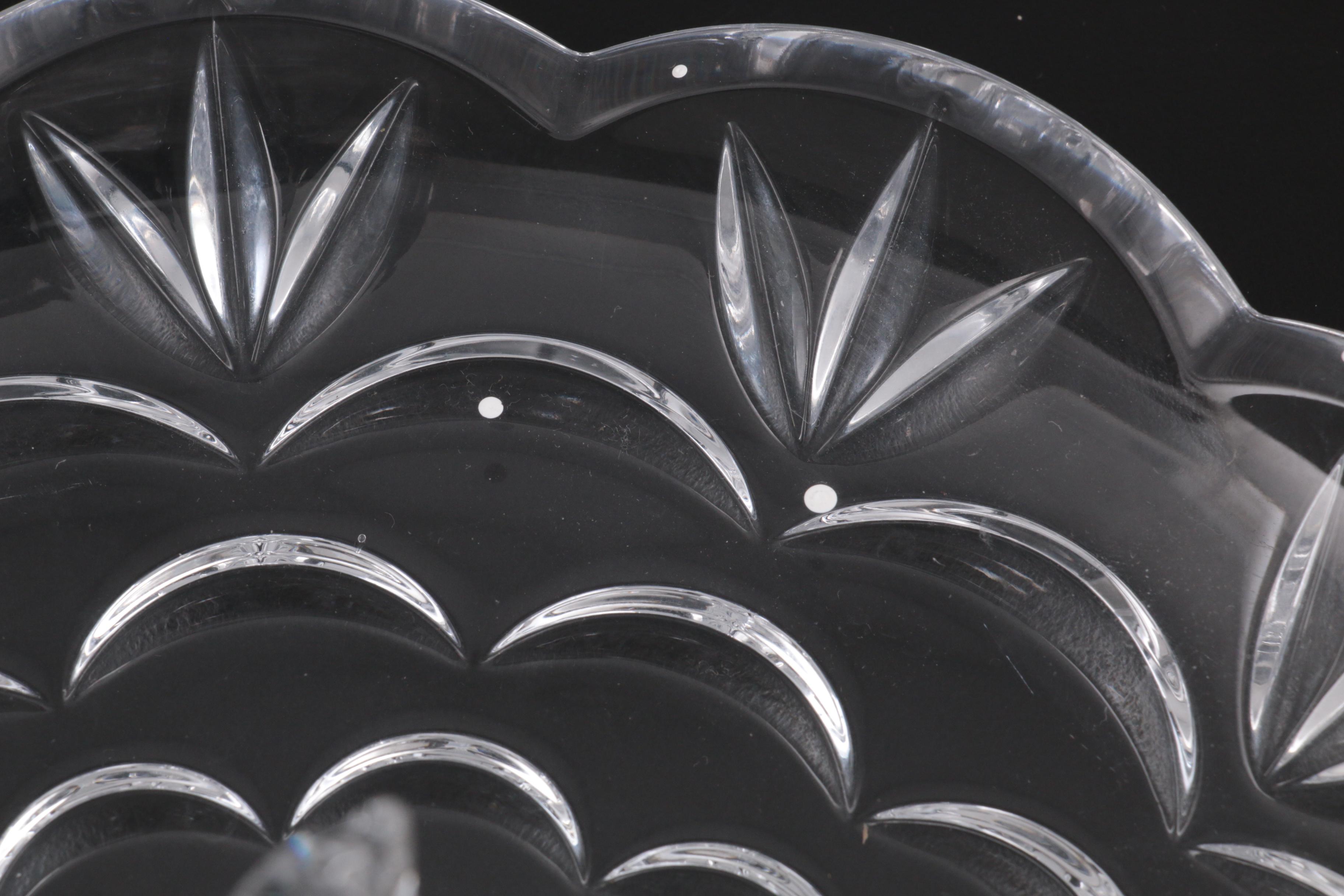 Tom Brennan for Waterford Crystal "Seahorse" Footed Bowl with Serving Tray