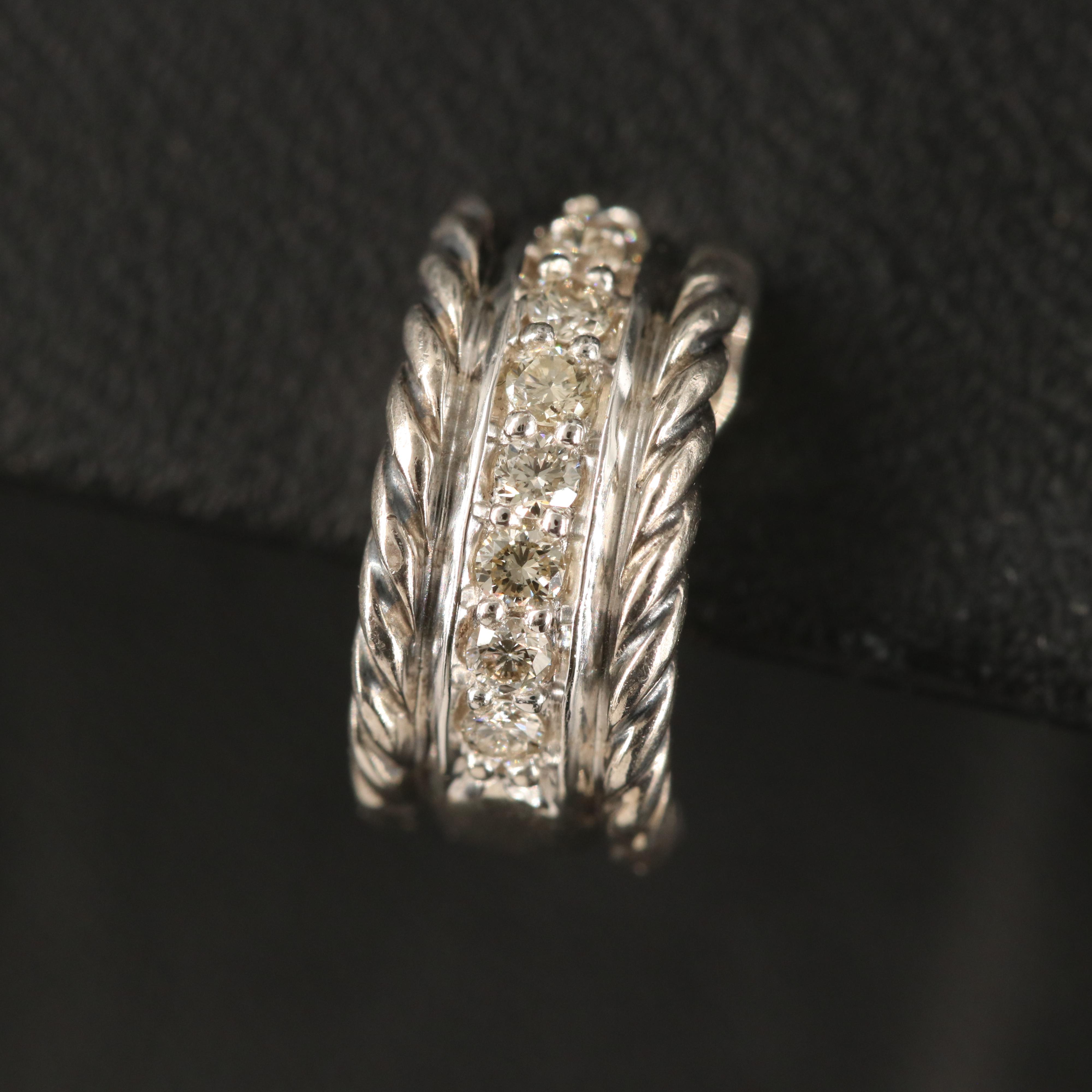 David Yurman Diamond Half Hoop Earrings