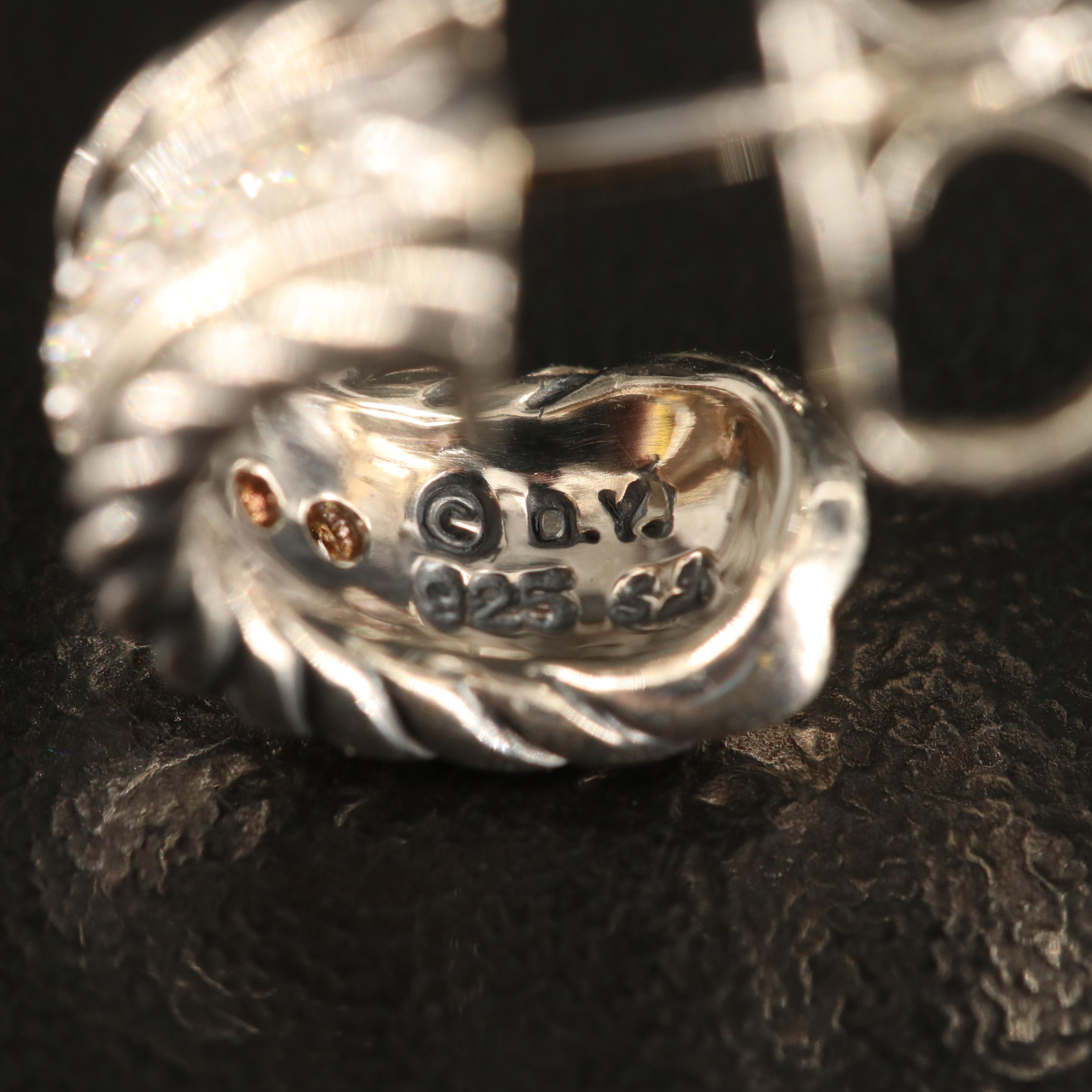 David Yurman Diamond Half Hoop Earrings