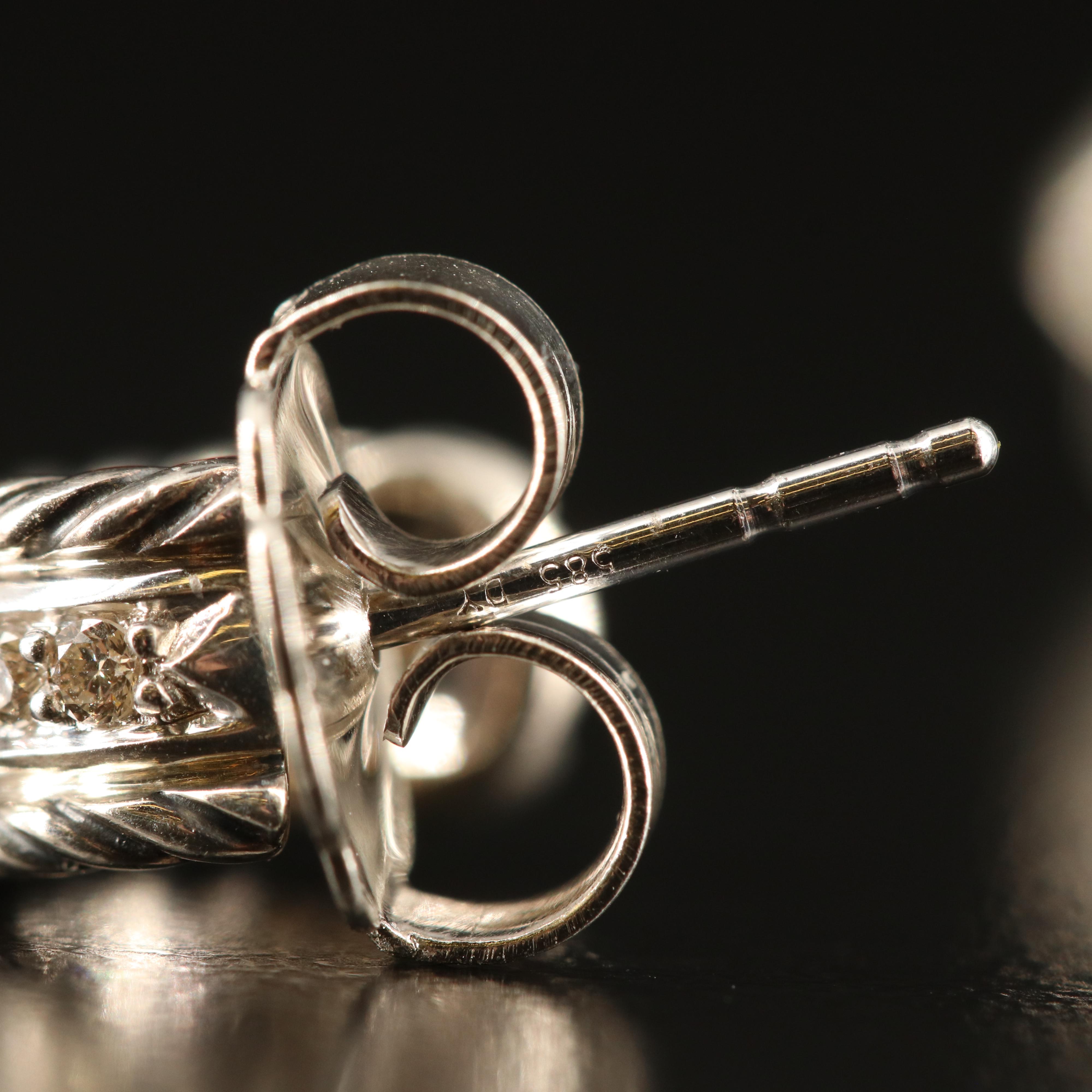 David Yurman Diamond Half Hoop Earrings