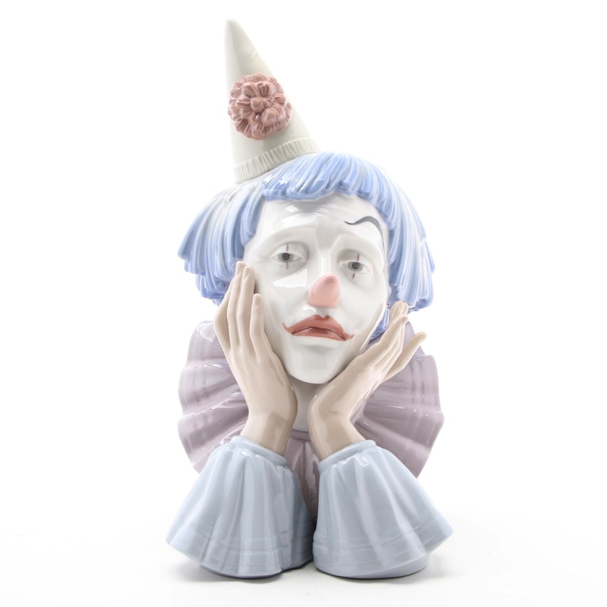 Lladró "Clown's Head" Porcelain Figurine Designed by José Puche