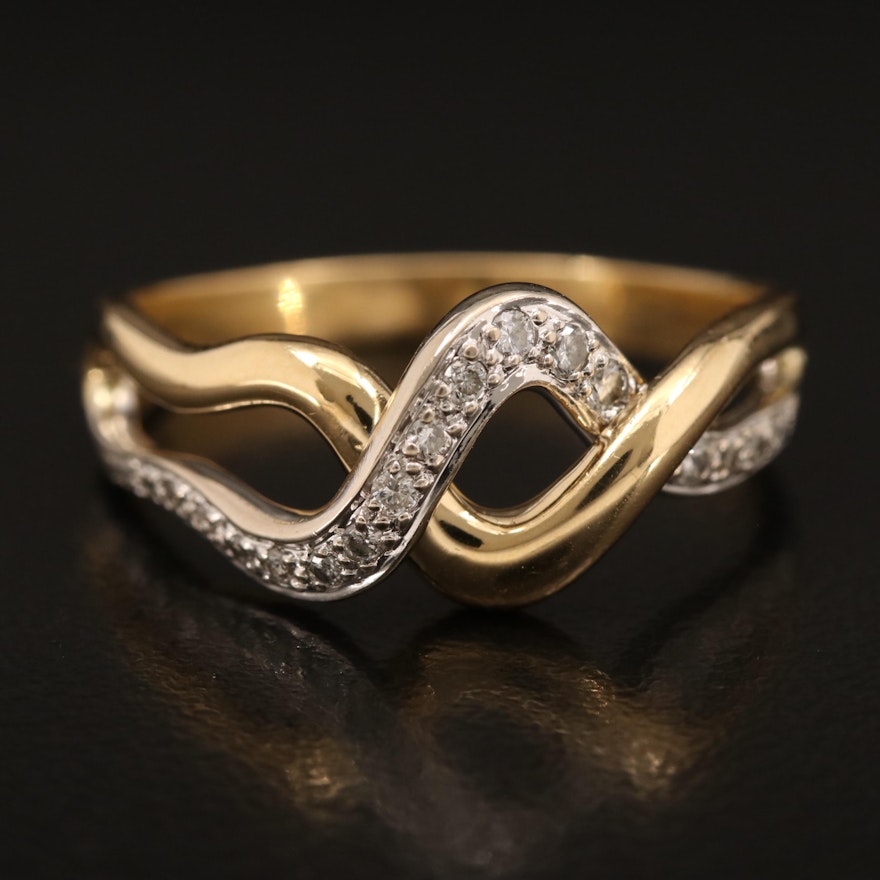 18K 0.24 CTW Diamond Crossover Band