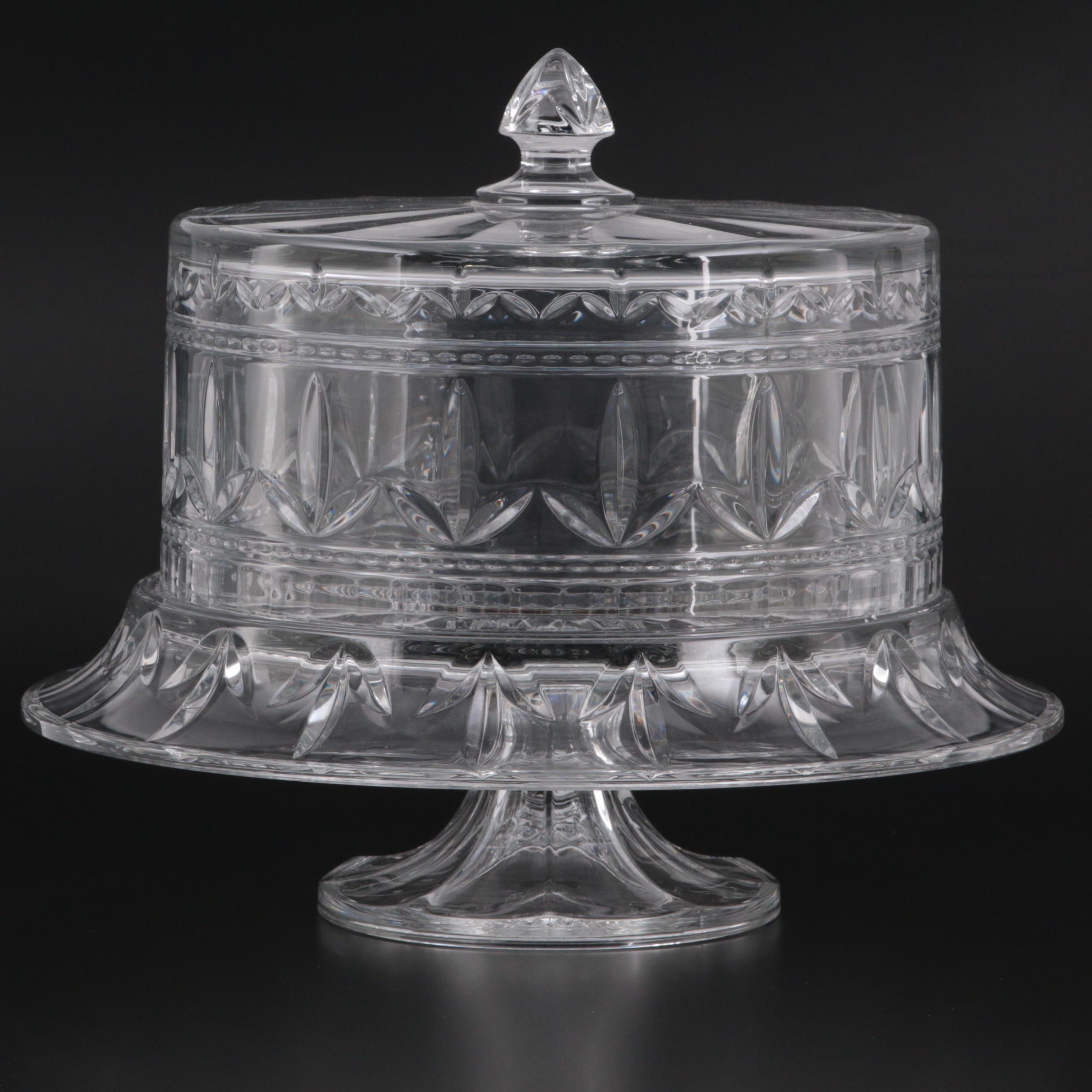 Marquis by Waterford Cut Crystal Footed Cake Stand with Lid