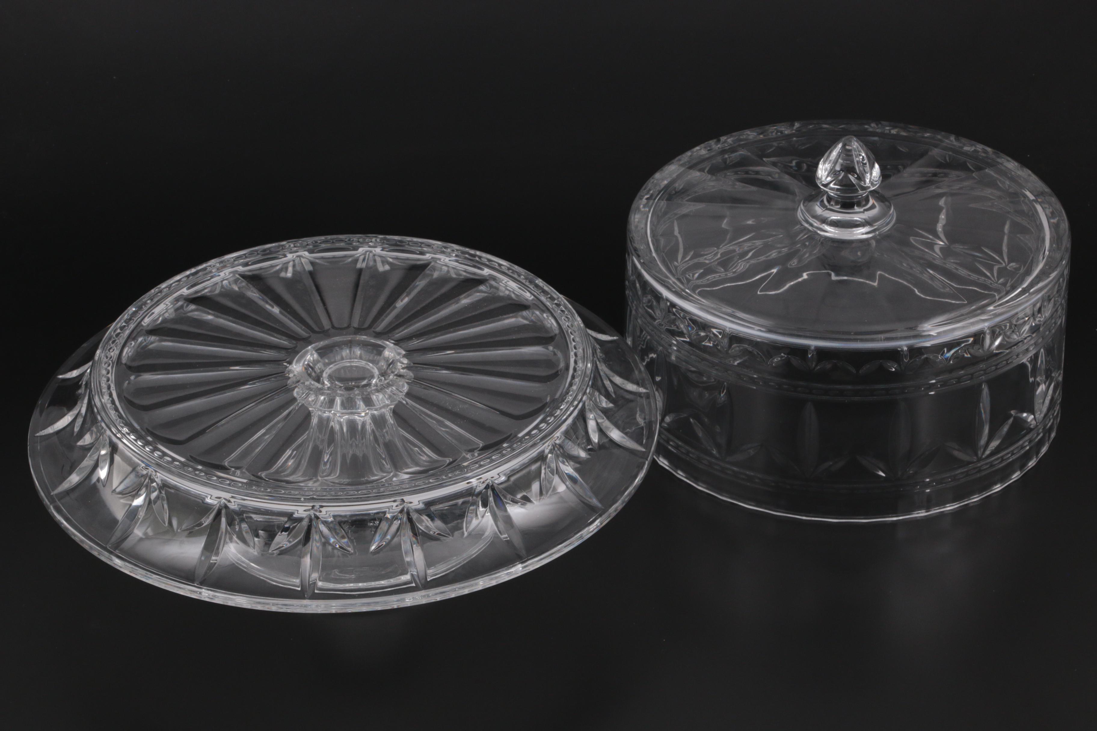 Marquis by Waterford Cut Crystal Footed Cake Stand with Lid