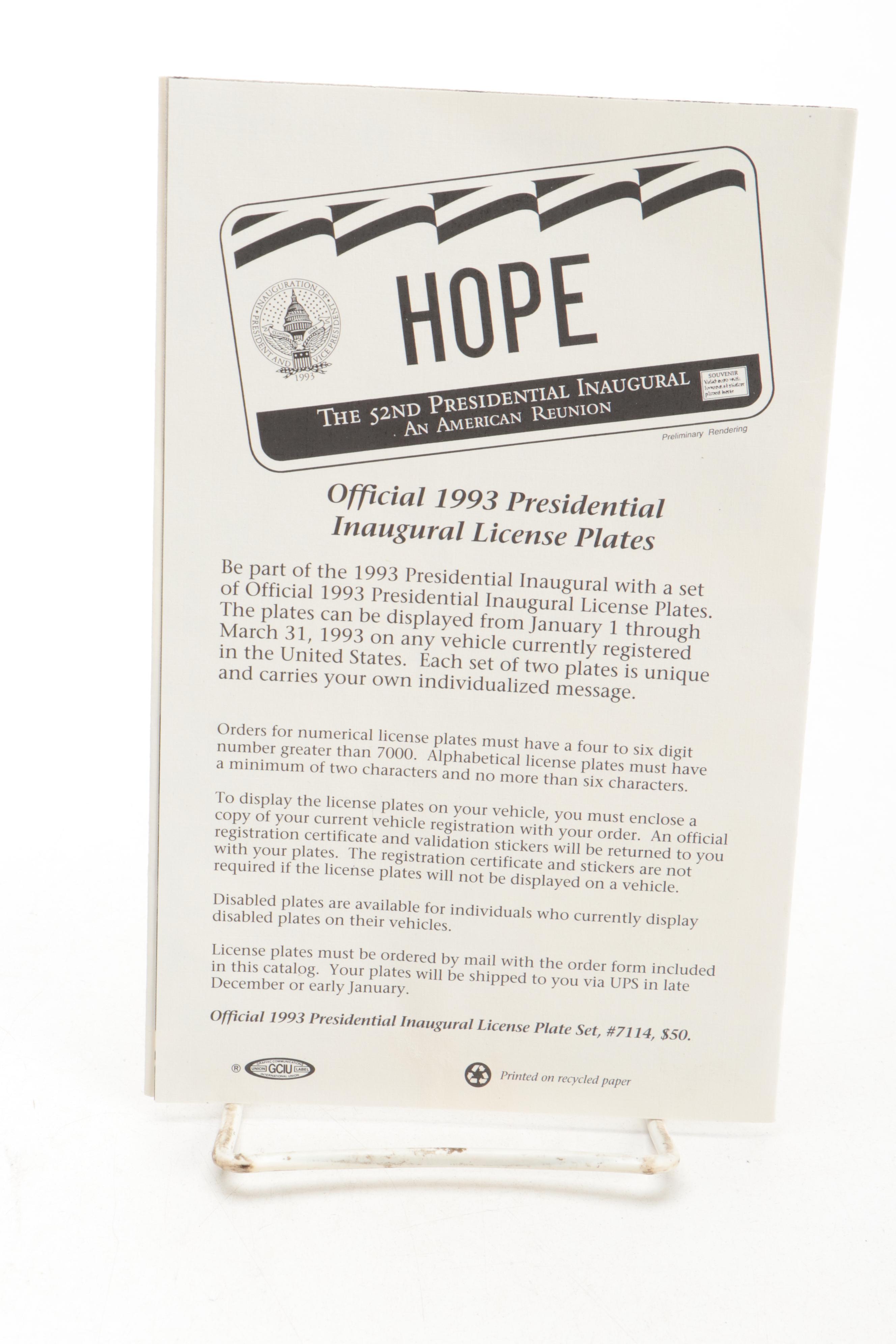 President Bill Clinton Inaugural Invitation and More