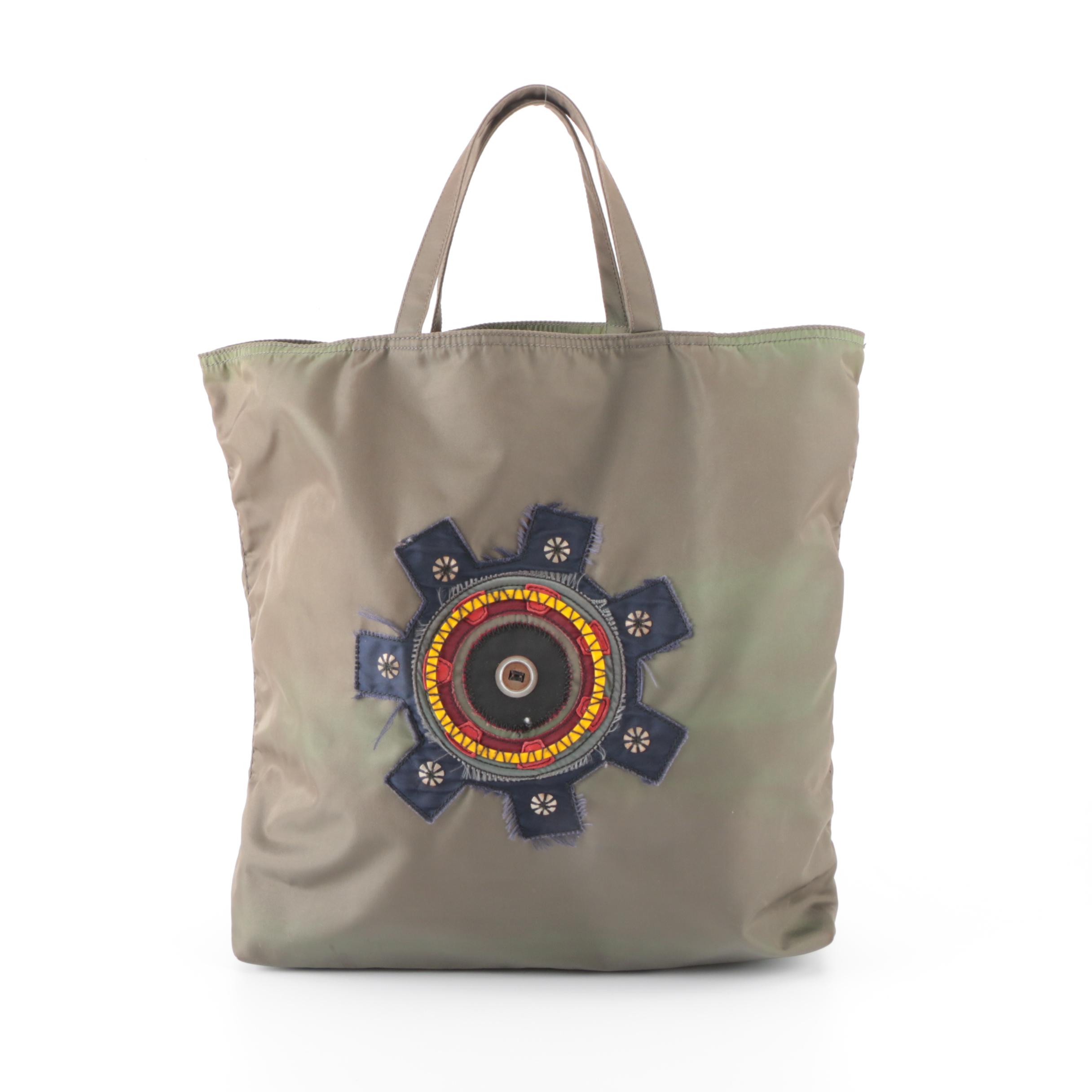 Prada Embellished Tote Bag in Tessuto Nylon