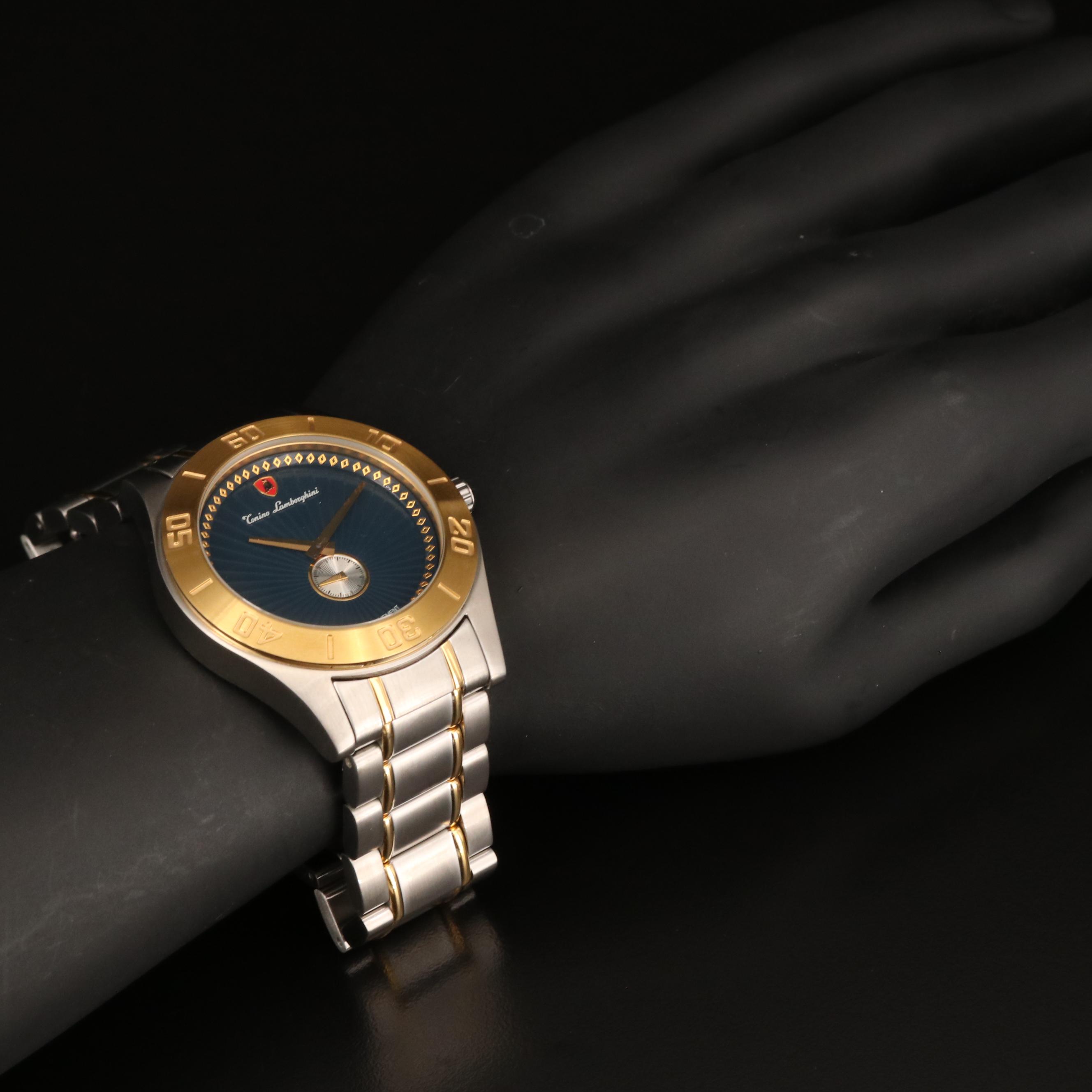 Tonino Lamborghini Stainless Steel and 18K Gold Plate Watch