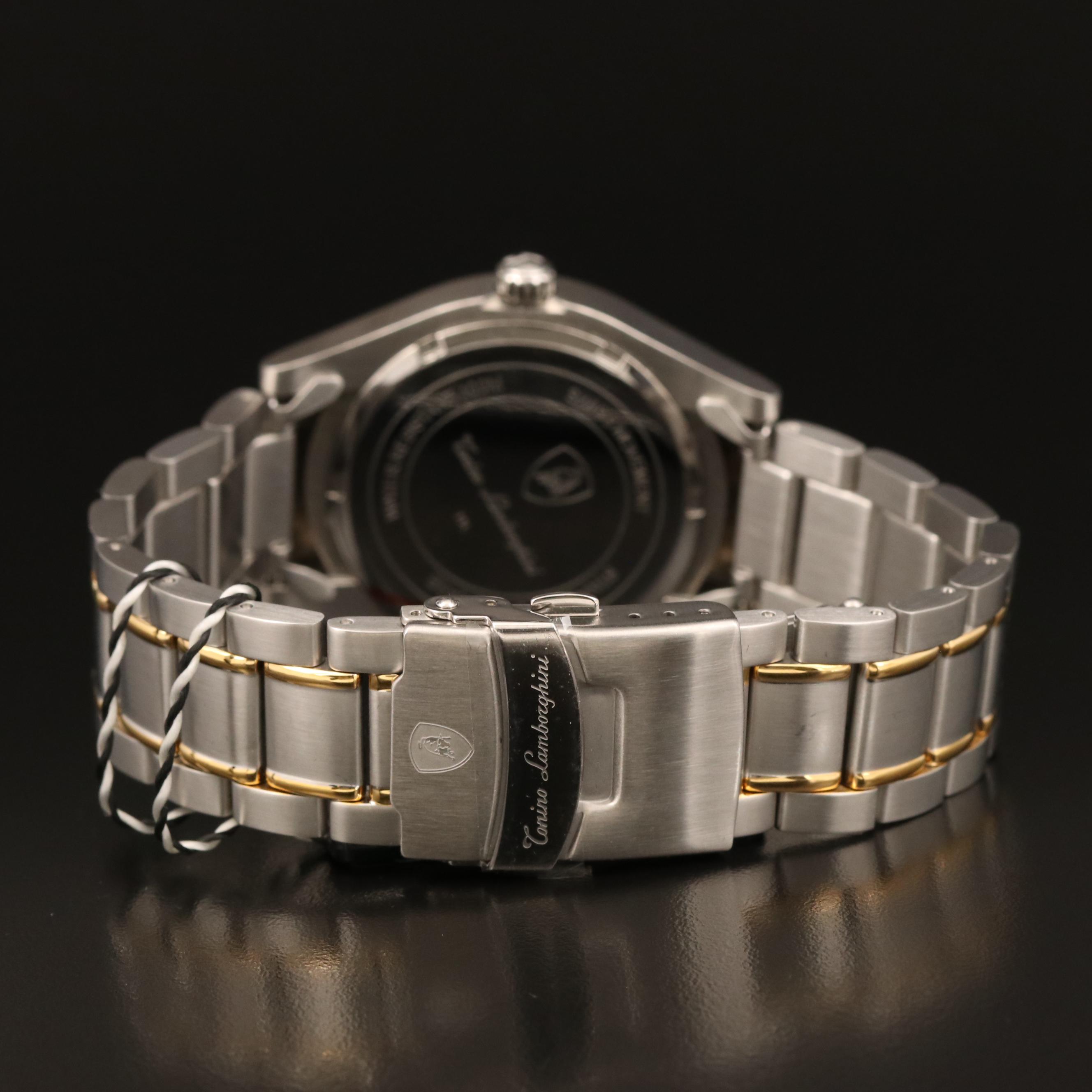 Tonino Lamborghini Stainless Steel and 18K Gold Plate Watch