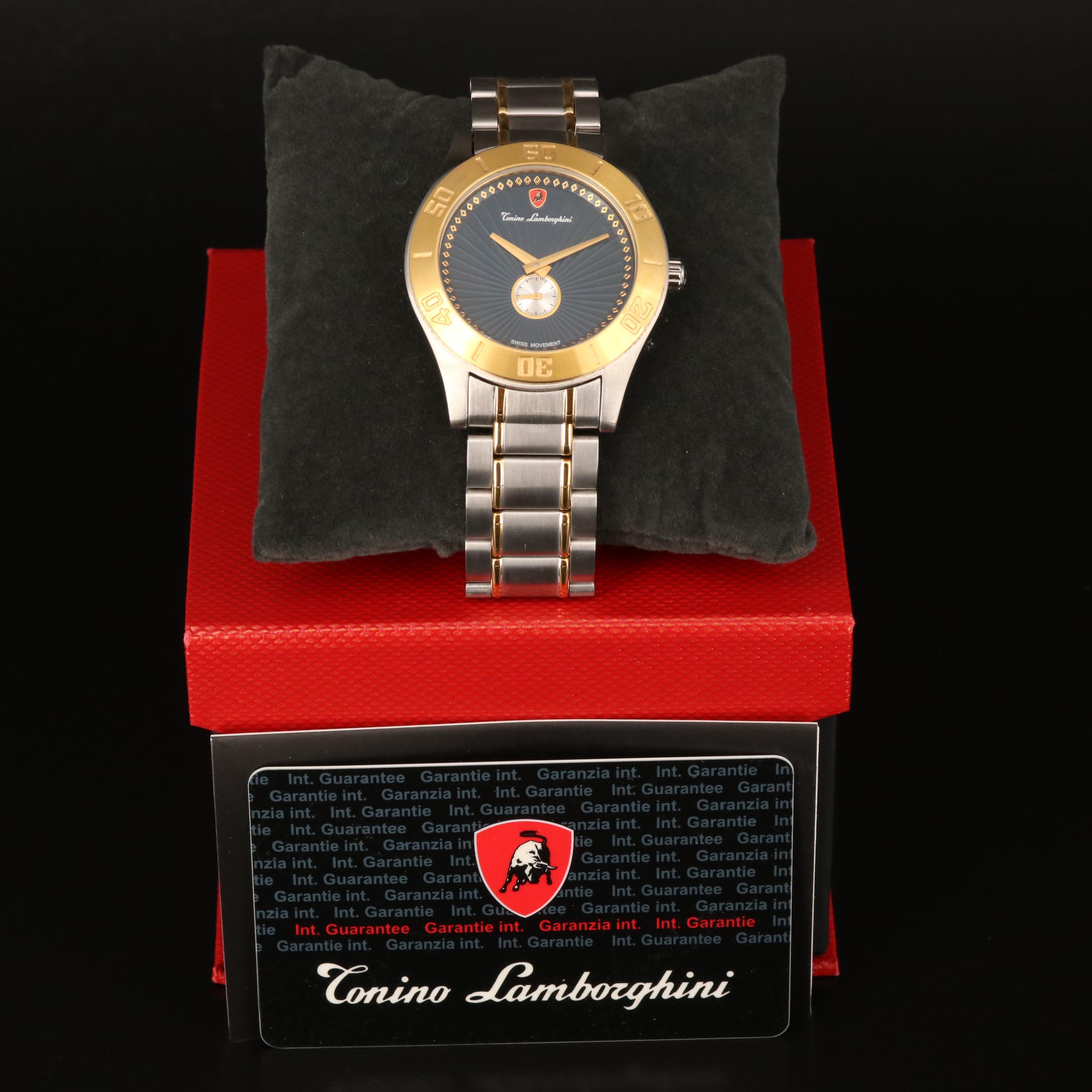 Tonino Lamborghini Stainless Steel and 18K Gold Plate Watch