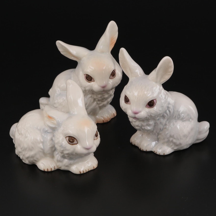 Goebel Porcelain Bunny Figurines, Mid to Late 20th Century