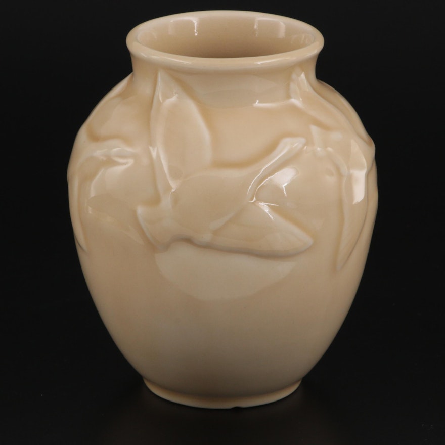 Rookwood Pottery High Gloss Flying Geese Ceramic Vase, 1946