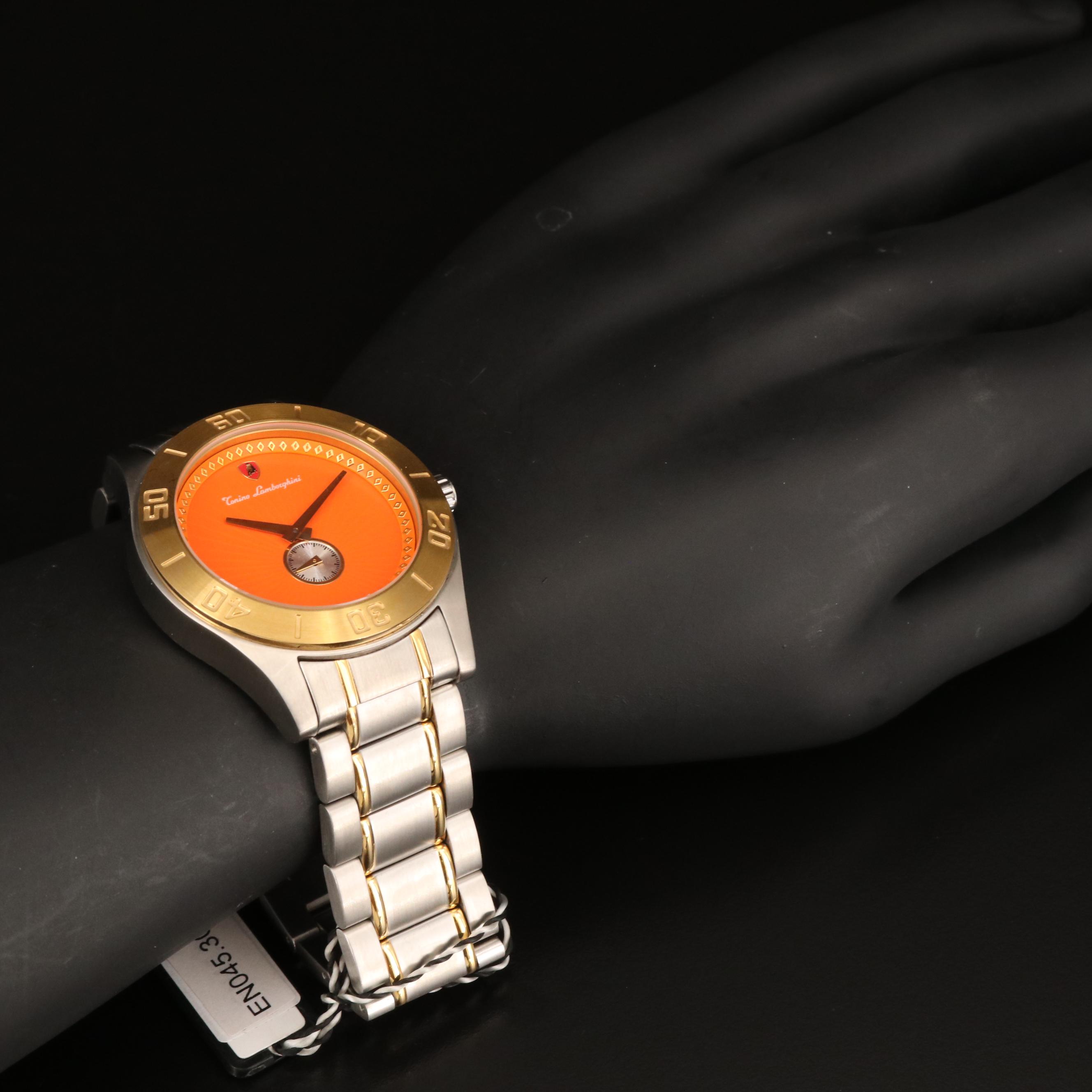 Tonino Lamborghini Swiss 18K Gold Plate and Stainless Steel Watch