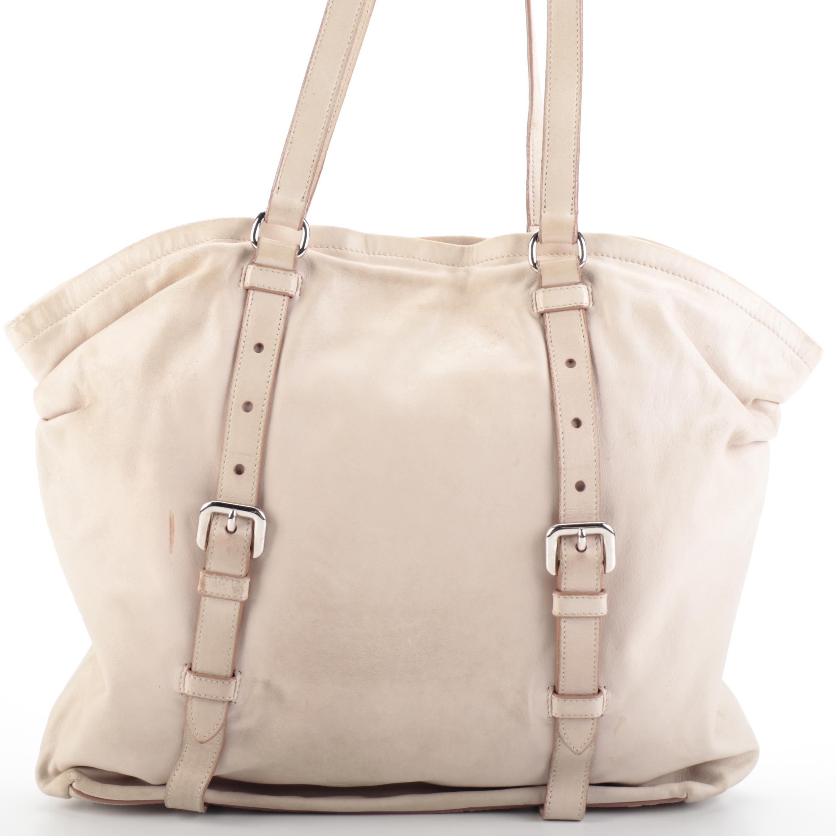 Prada Shoulder Tote Bag in Soft Nappa Leather