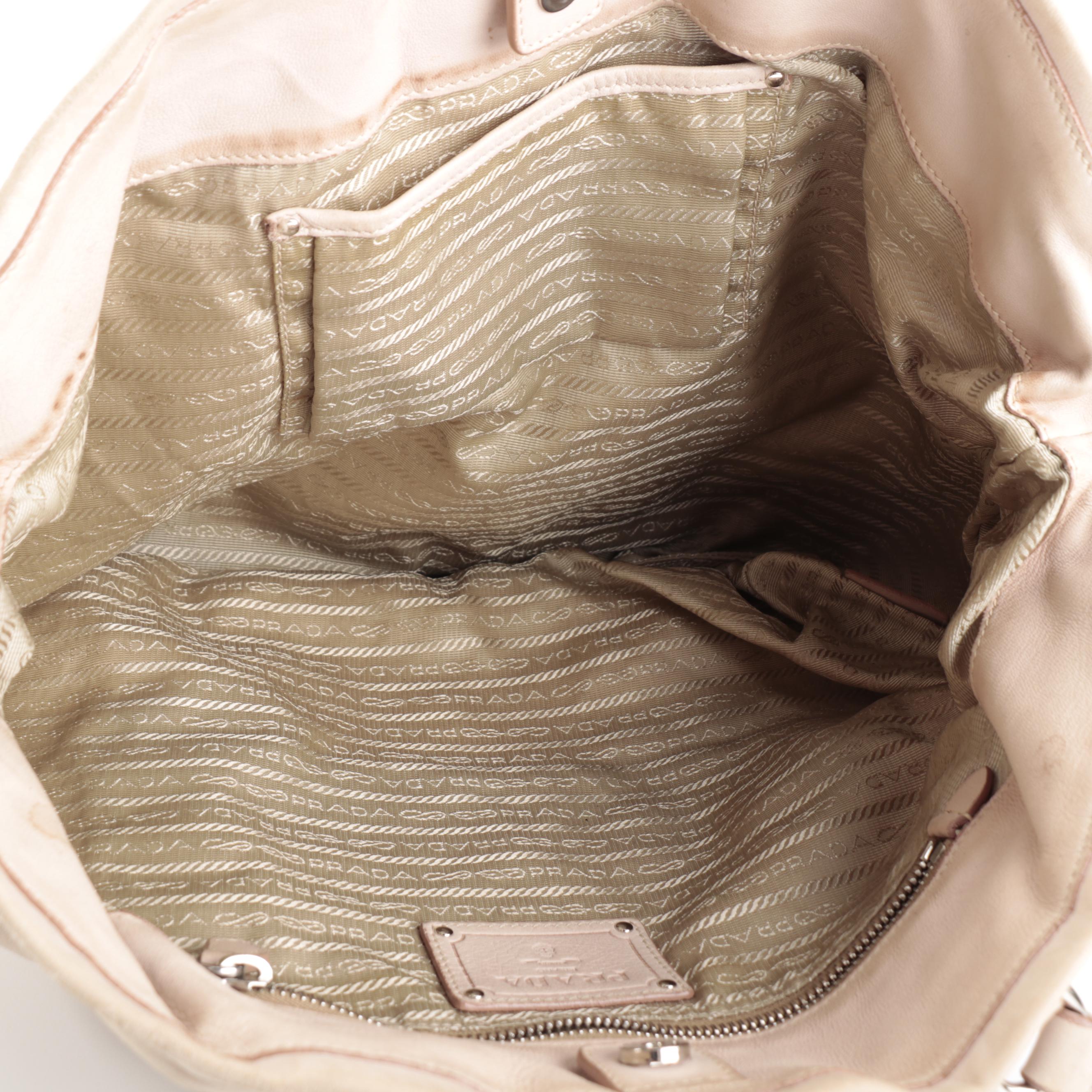 Prada Shoulder Tote Bag in Soft Nappa Leather