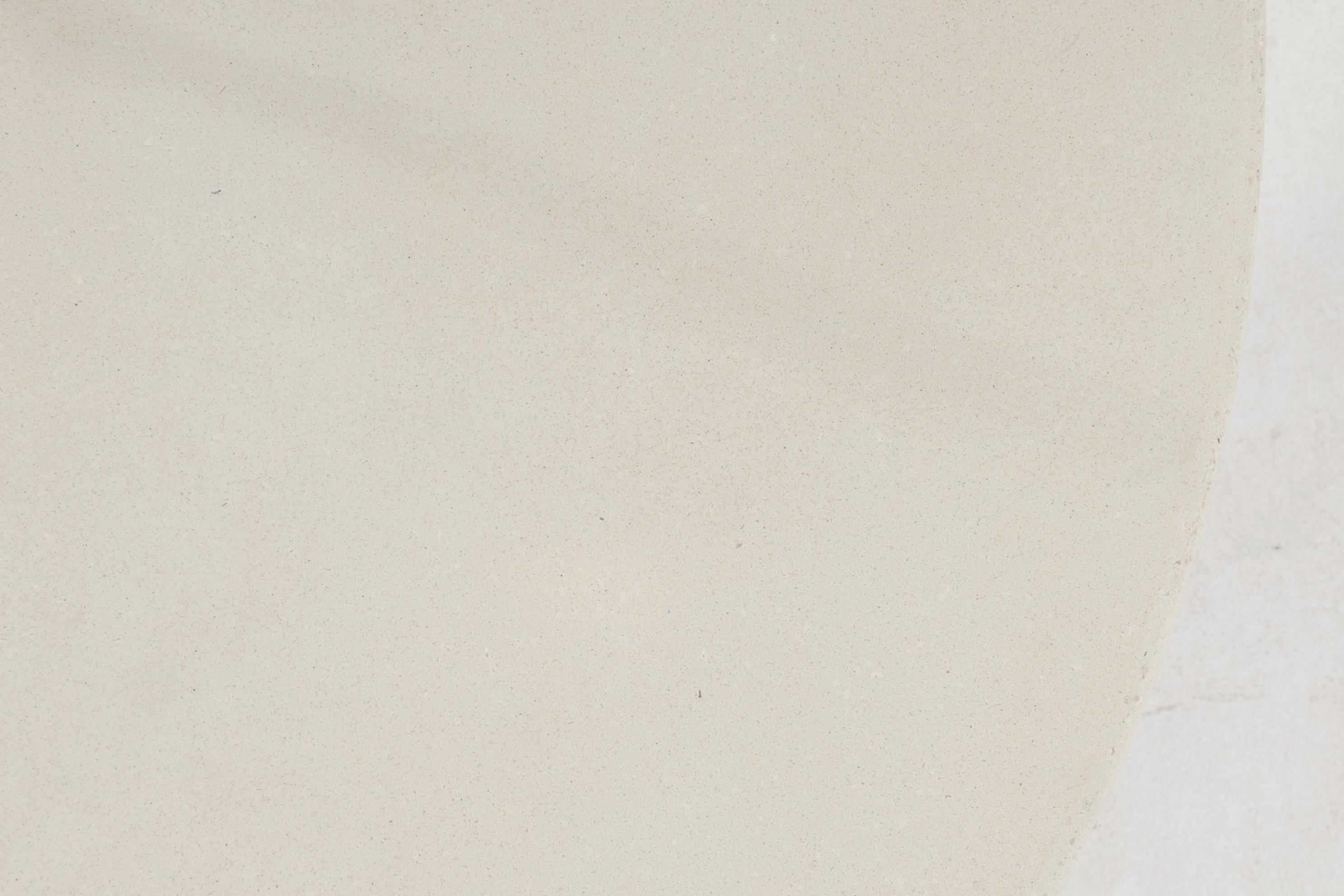 910 Castings Dining Table with Cast Cream Colored Concrete on a Stained Ash Base