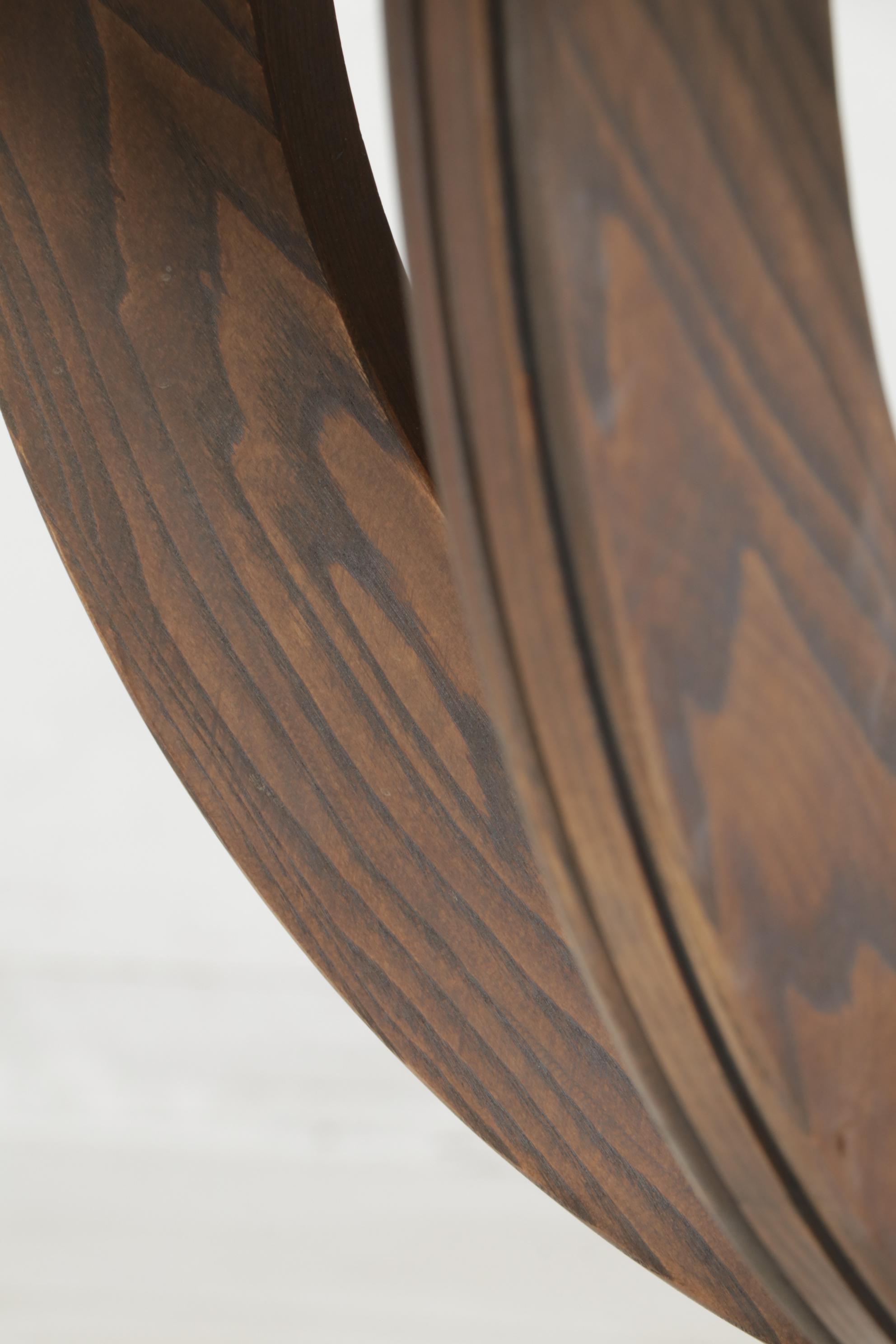 910 Castings Dining Table with Cast Cream Colored Concrete on a Stained Ash Base