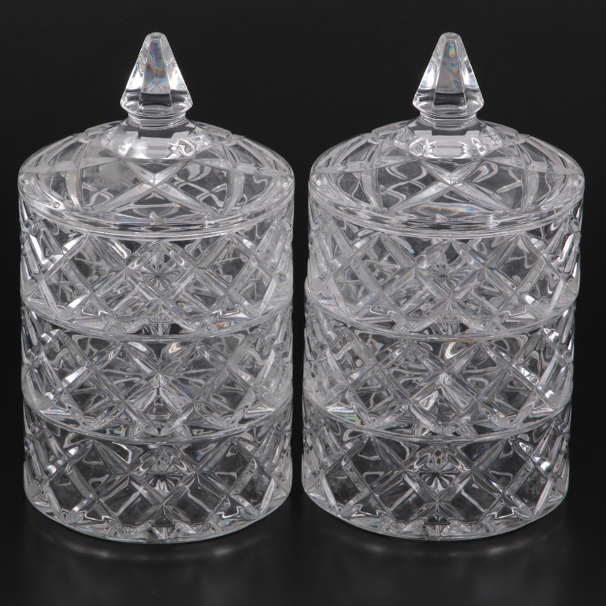 Marquis by Waterford Crystal Lidded Stacking Candy Dishes