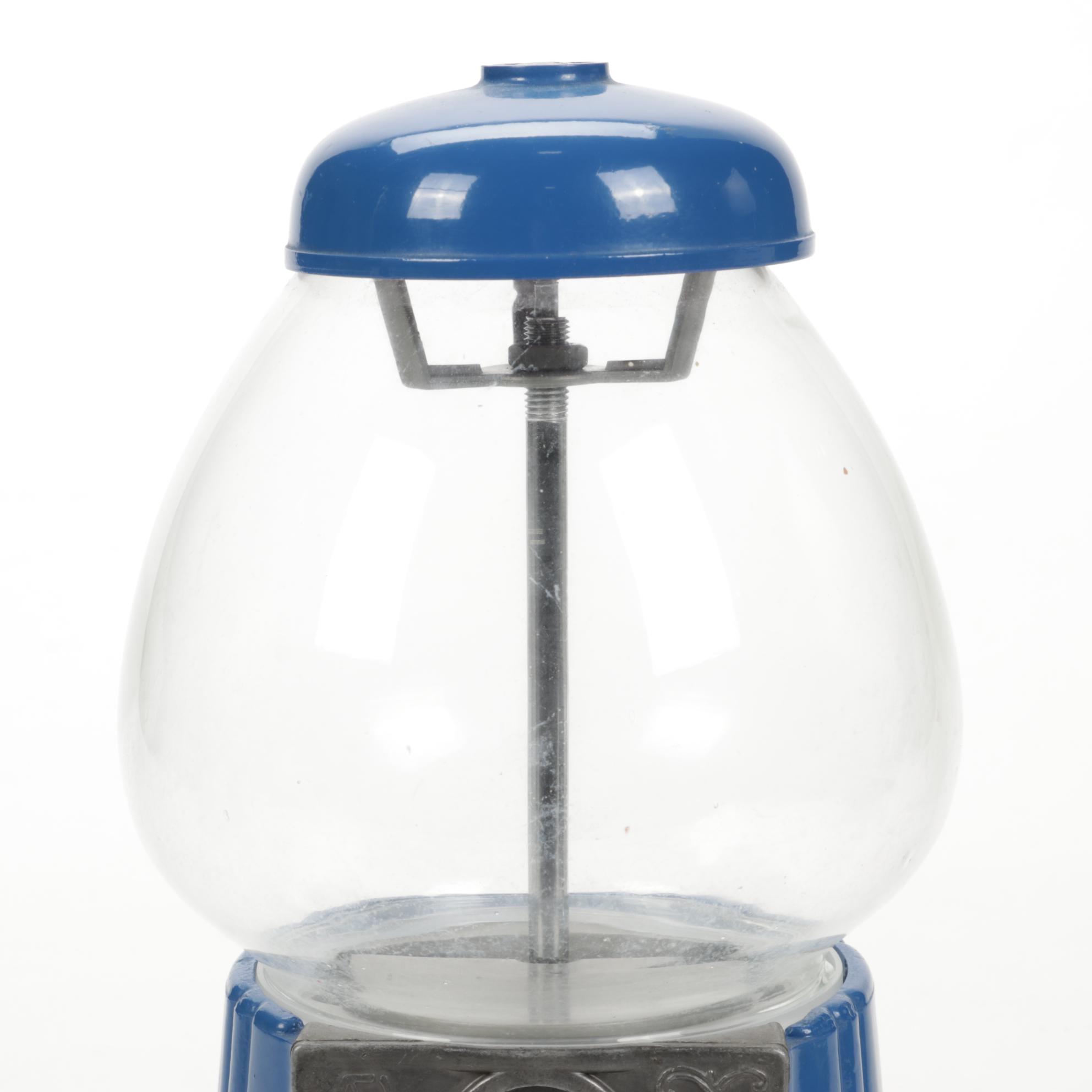 Cast Metal and Glass Table Top Gumball Machine