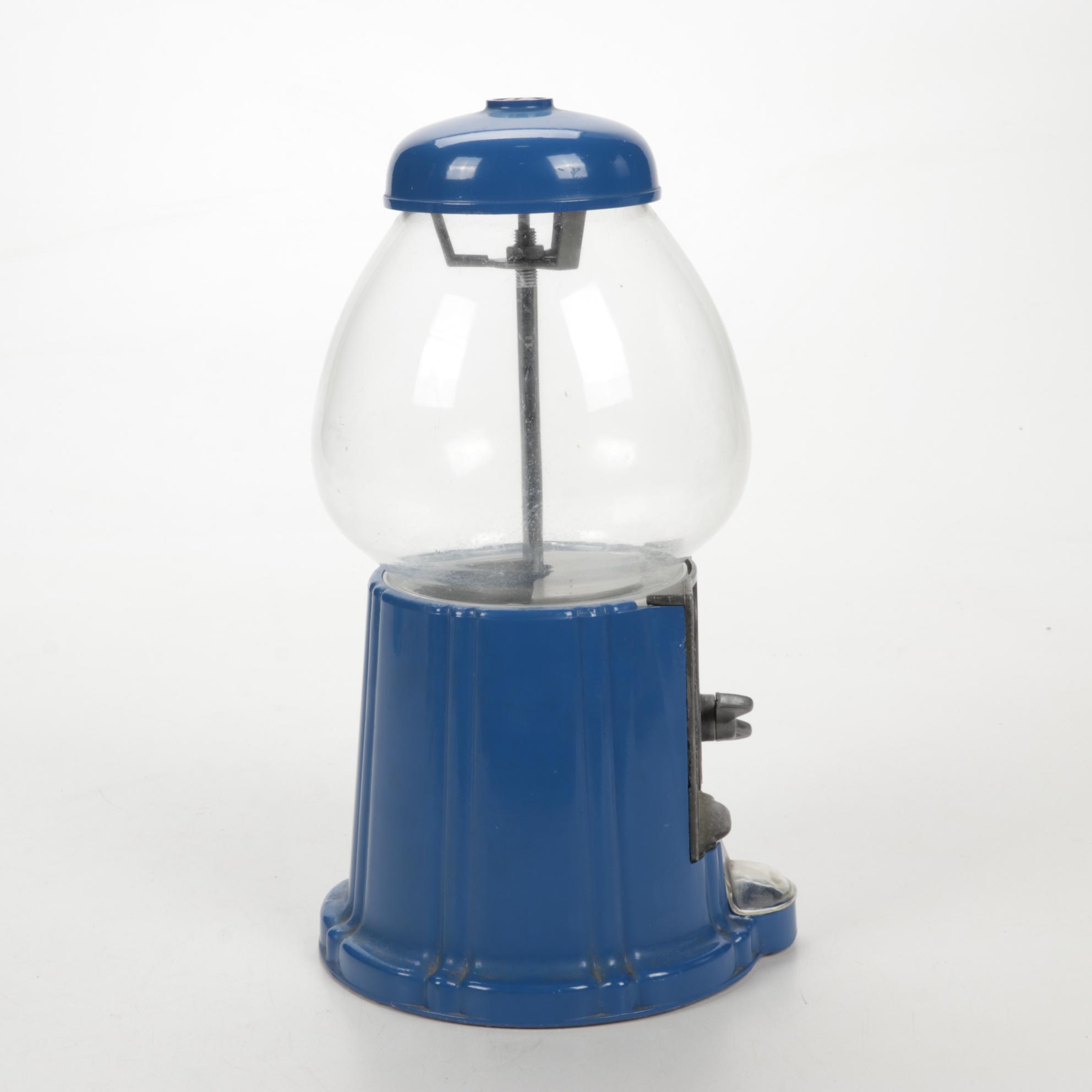 Cast Metal and Glass Table Top Gumball Machine